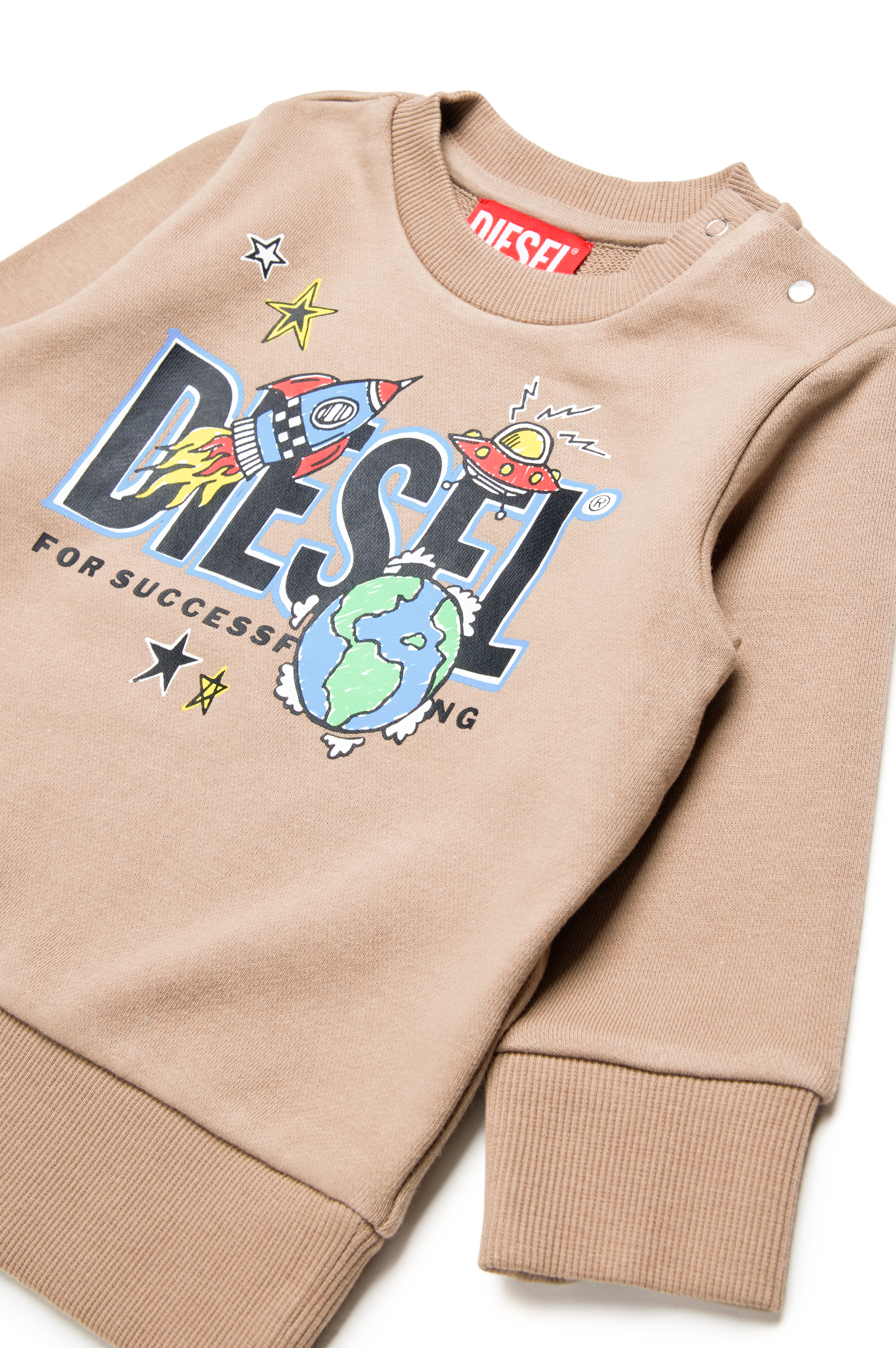 Diesel - SBAMBYB, Man's Sweatshirt with rocket logo in Light Brown - 3