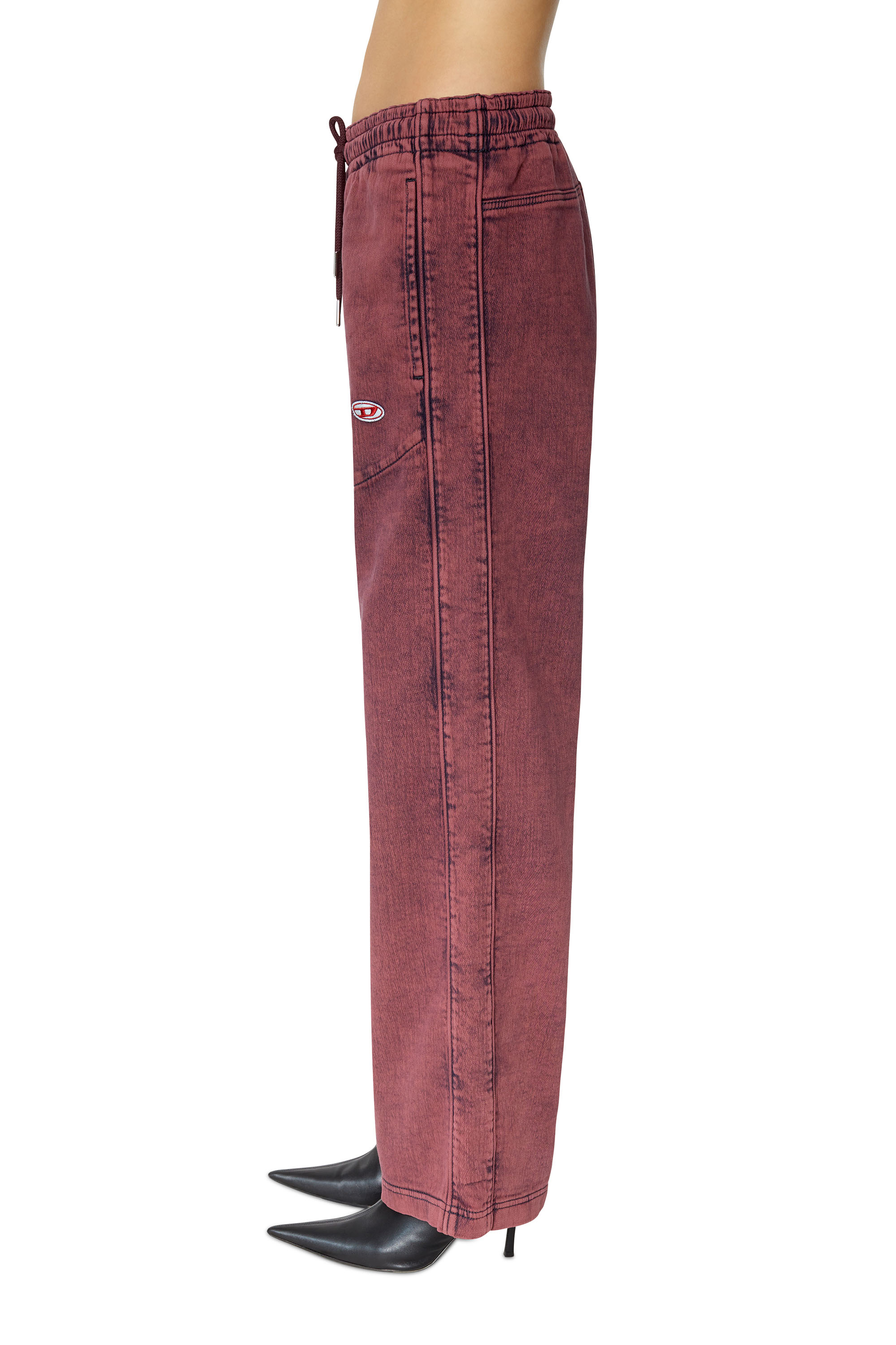 Diesel - D-Martians Track Denim 09E32 Straight, Red - Image 4