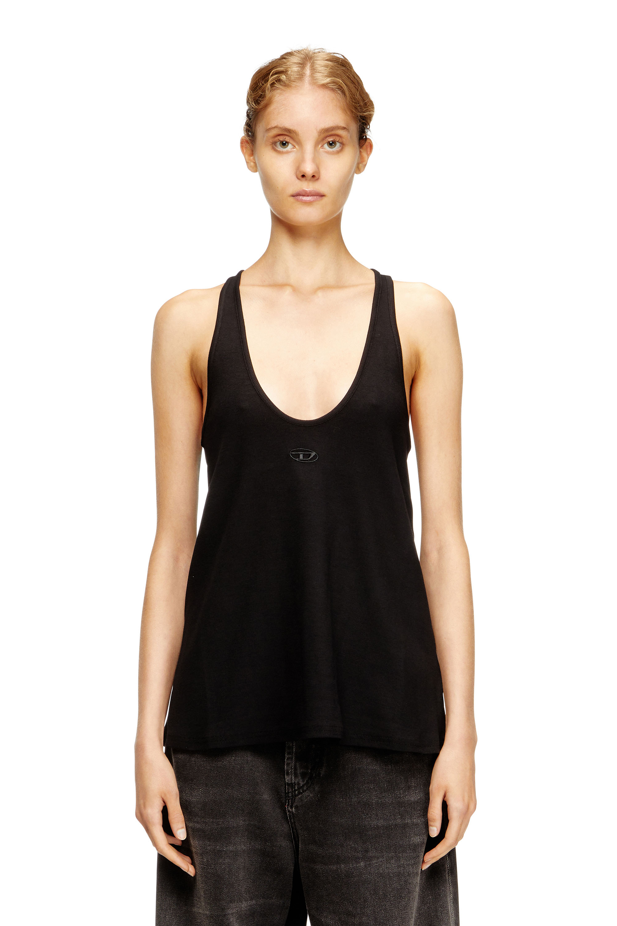 Diesel - T-IPSYA-LKDS, Woman's Ribbed tank with Oval D in null - 1