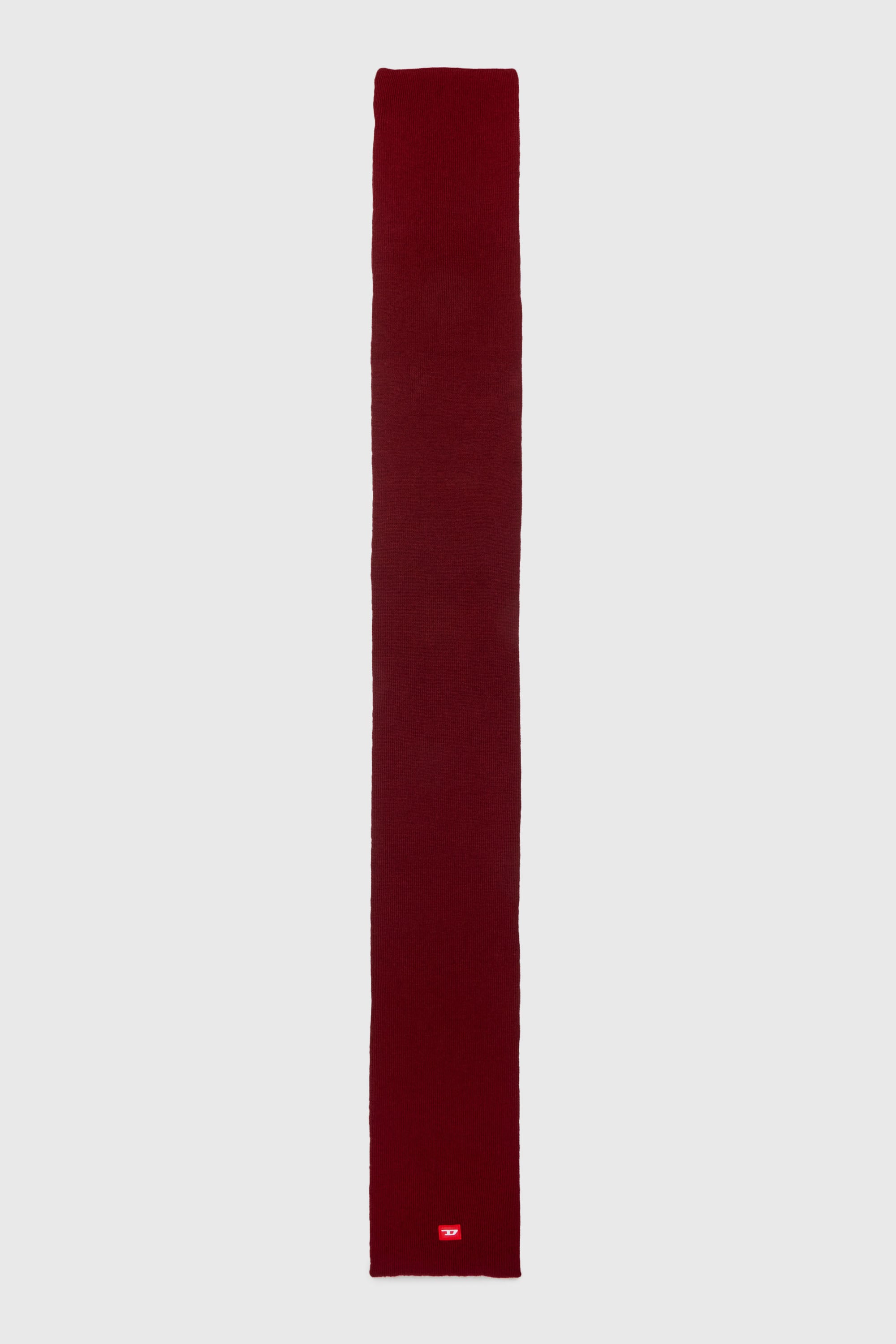 Diesel - RLOT, Unisex's Wool-blend scarf with D logo patch in Red - 2