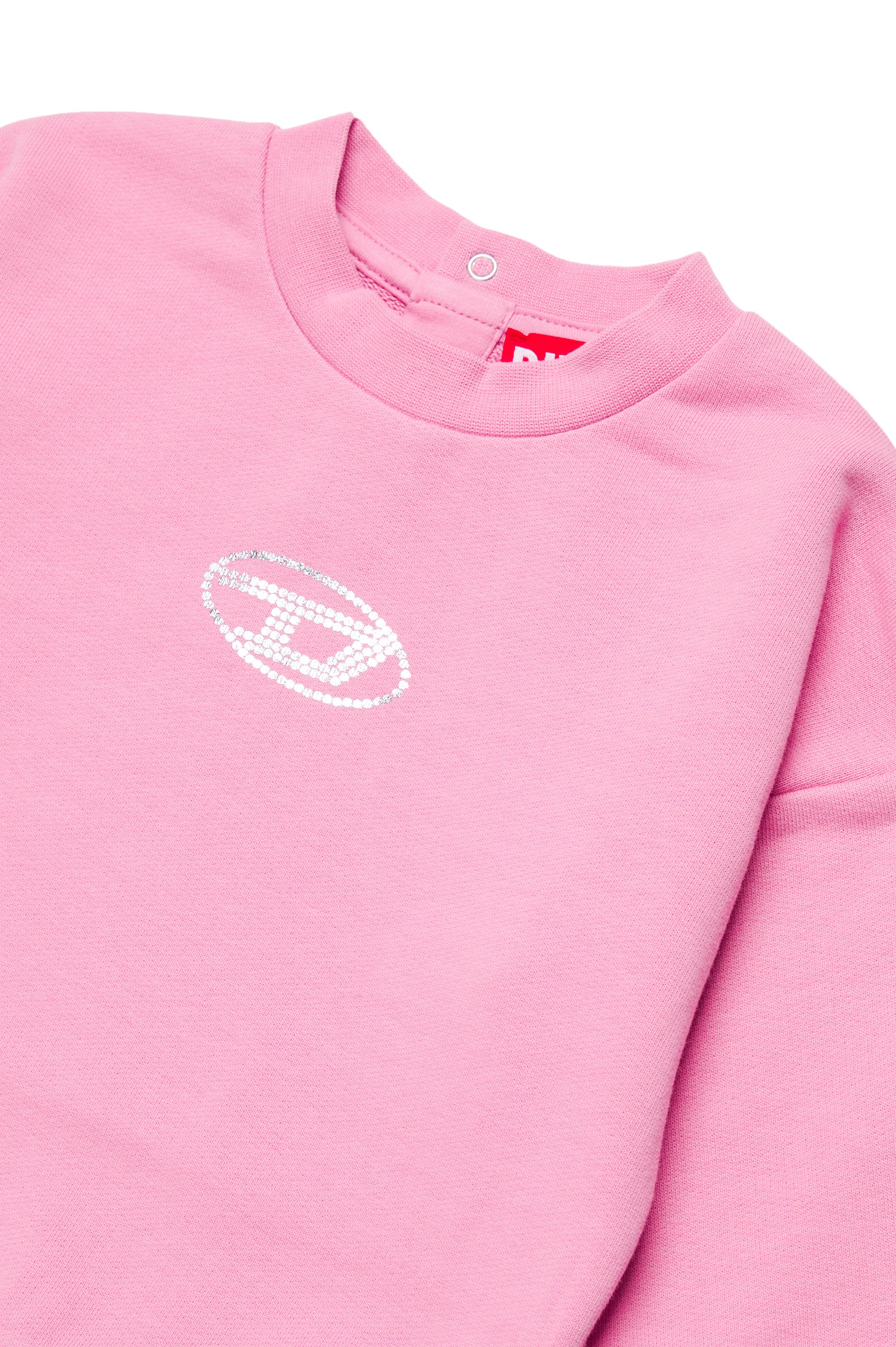 Diesel - STILTYB, Woman Sweatshirt with crystal Oval D logo in Pink - Image 3