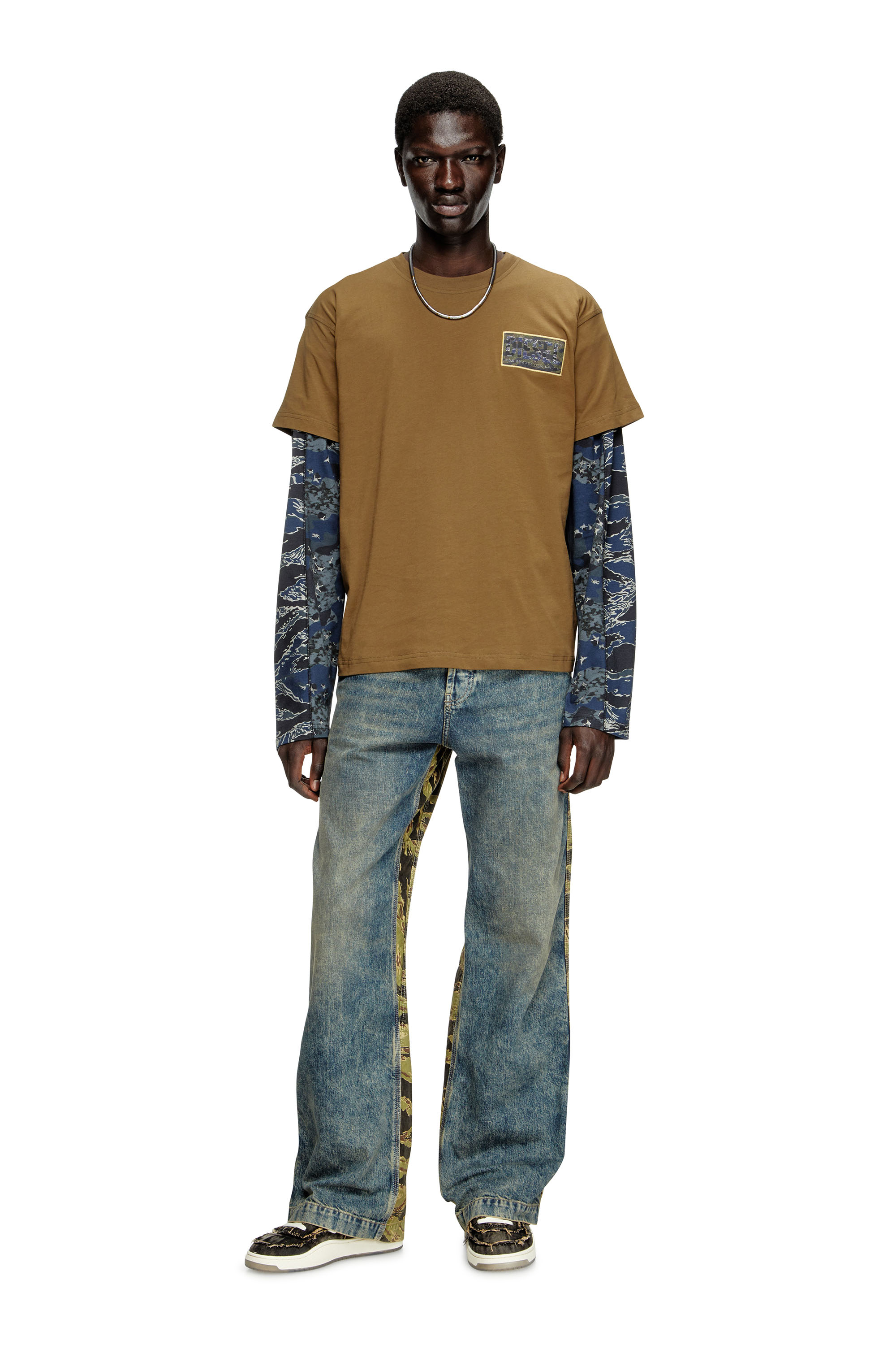 Diesel - S-TRACKER-D LOW, Man's S-Tracker-D-Frayed denim sneakers with transparent sole in Black - 2