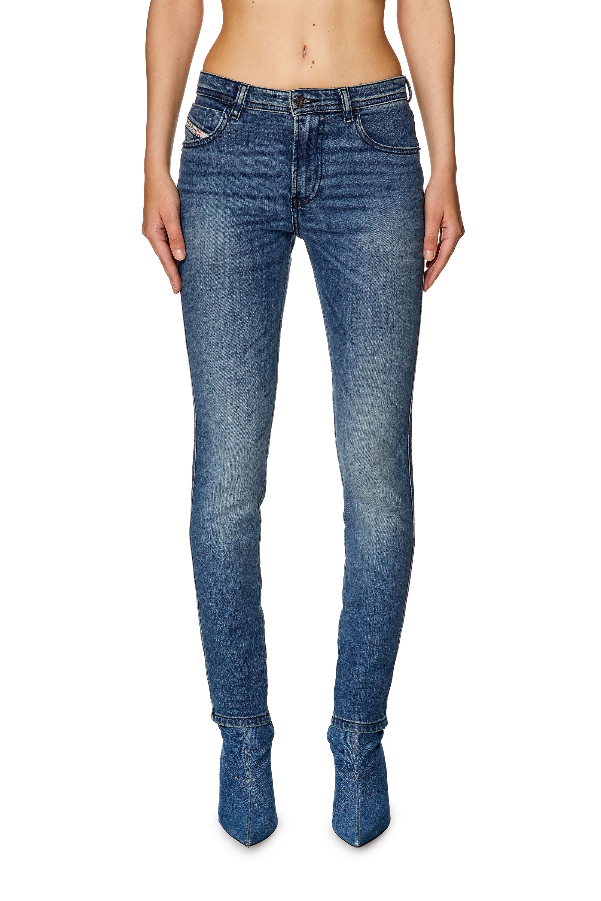 Diesel - 2015 Babhila 0LICM Skinny Jeans, Medium blue - Image 1
