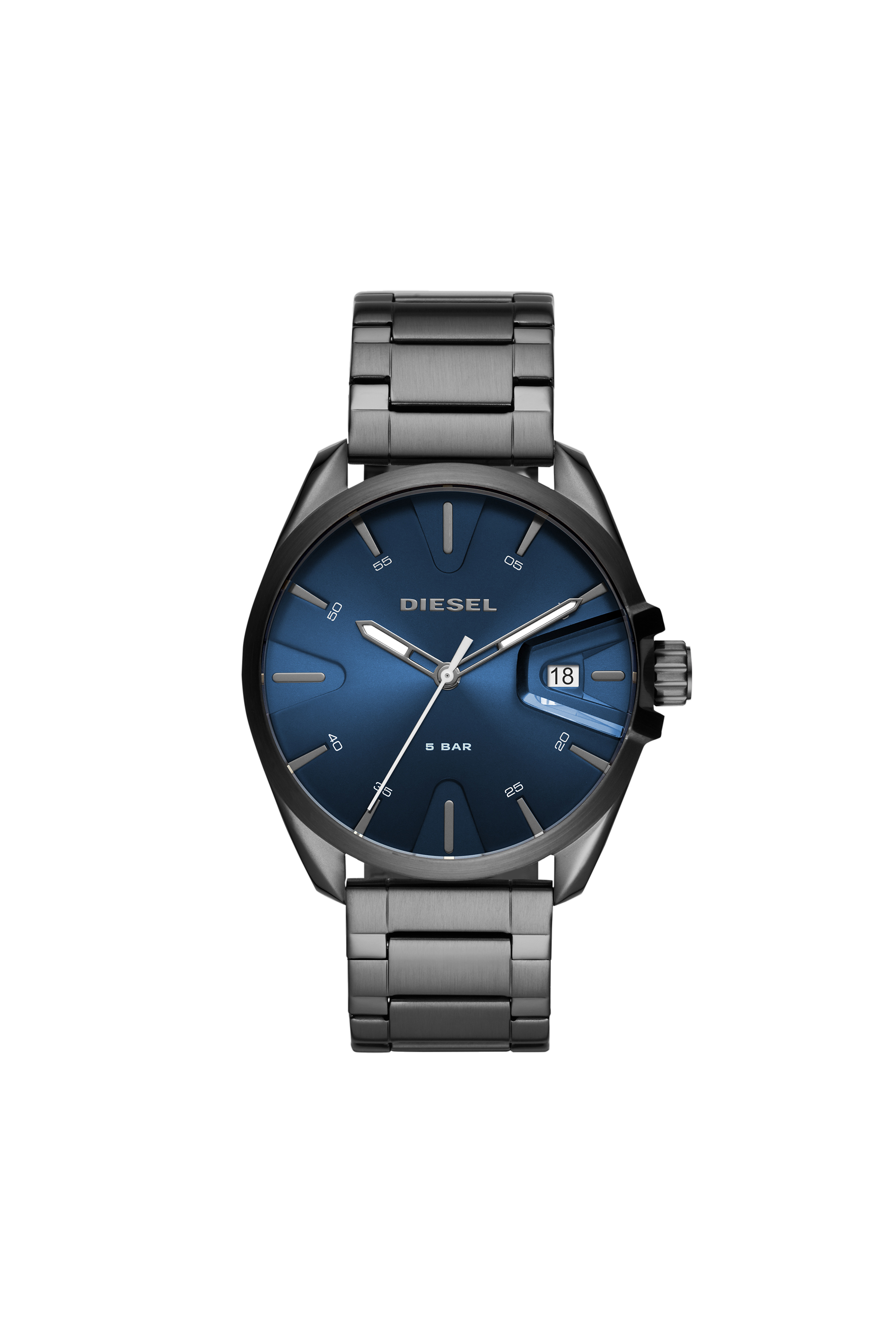 Diesel - DZ1908, Man's MS9 Three-Hand Gunmetal Stainless Steel Watch in Dark grey - 1