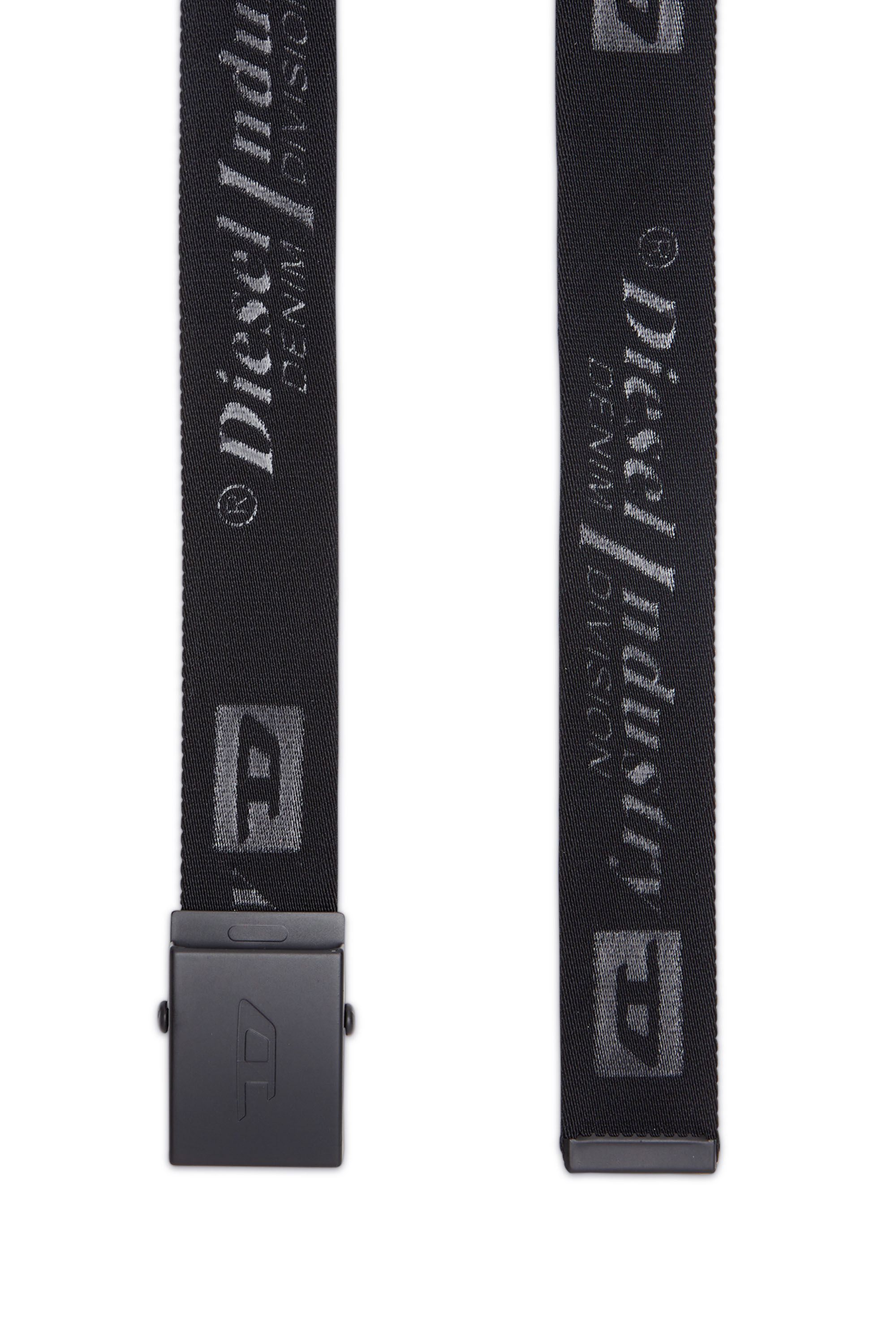 Diesel - B-DIESEL IND-TAPE, Man Tape belt with all-over logos in Black - Image 2