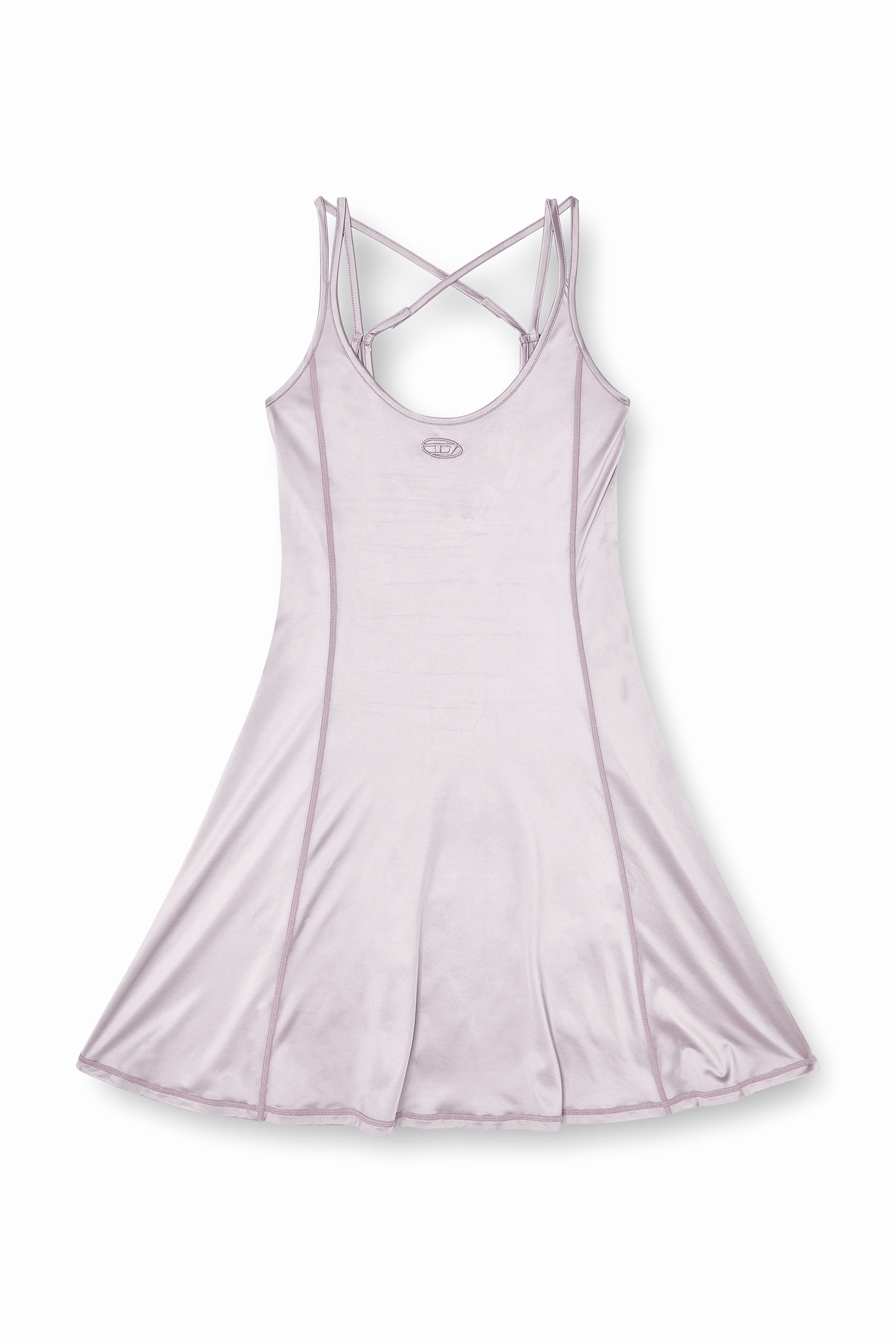 Diesel - D-IMMY, Woman's Fluid mini dress with double straps in Lilac - 1