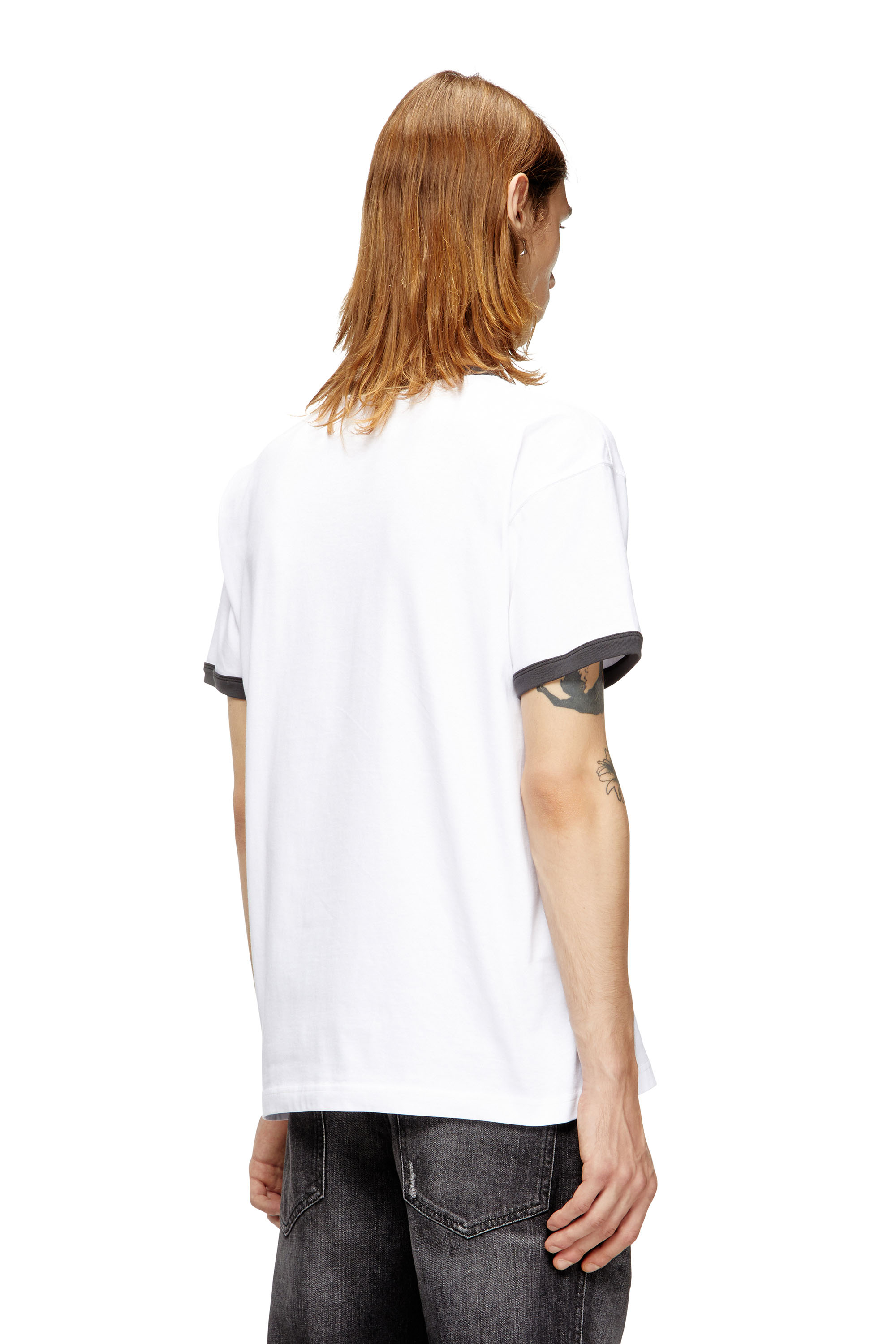 Diesel - T-NORM-CUFF, Man's Cotton t-shirt with digital print in White - 4