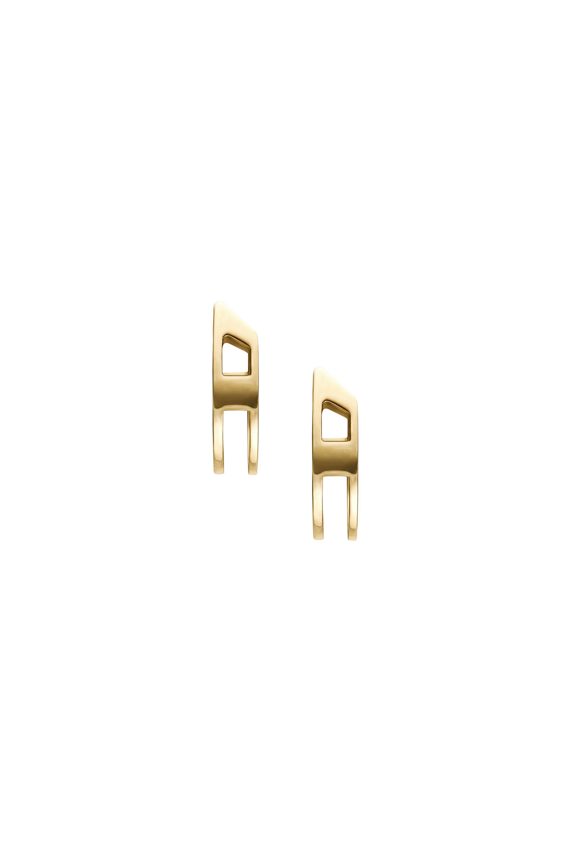 Diesel - DX1671710 JEWELLERY, Unisex's Gold-Tone Stainless Steel Hoop Earrings in Gold - 2