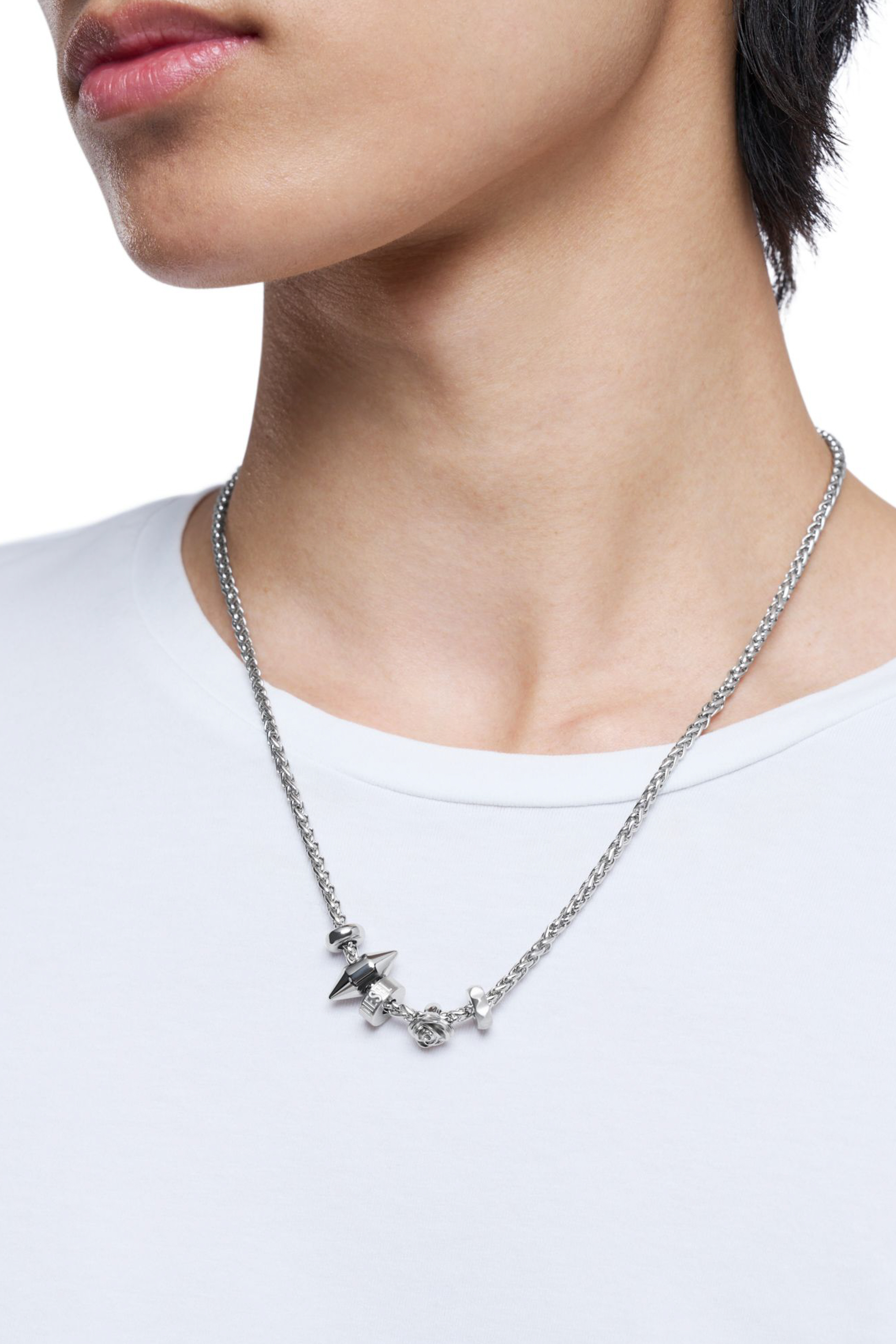 Diesel - DX1623040 JEWELLERY, Unisex's Stainless steel charm necklace in Silver - 4