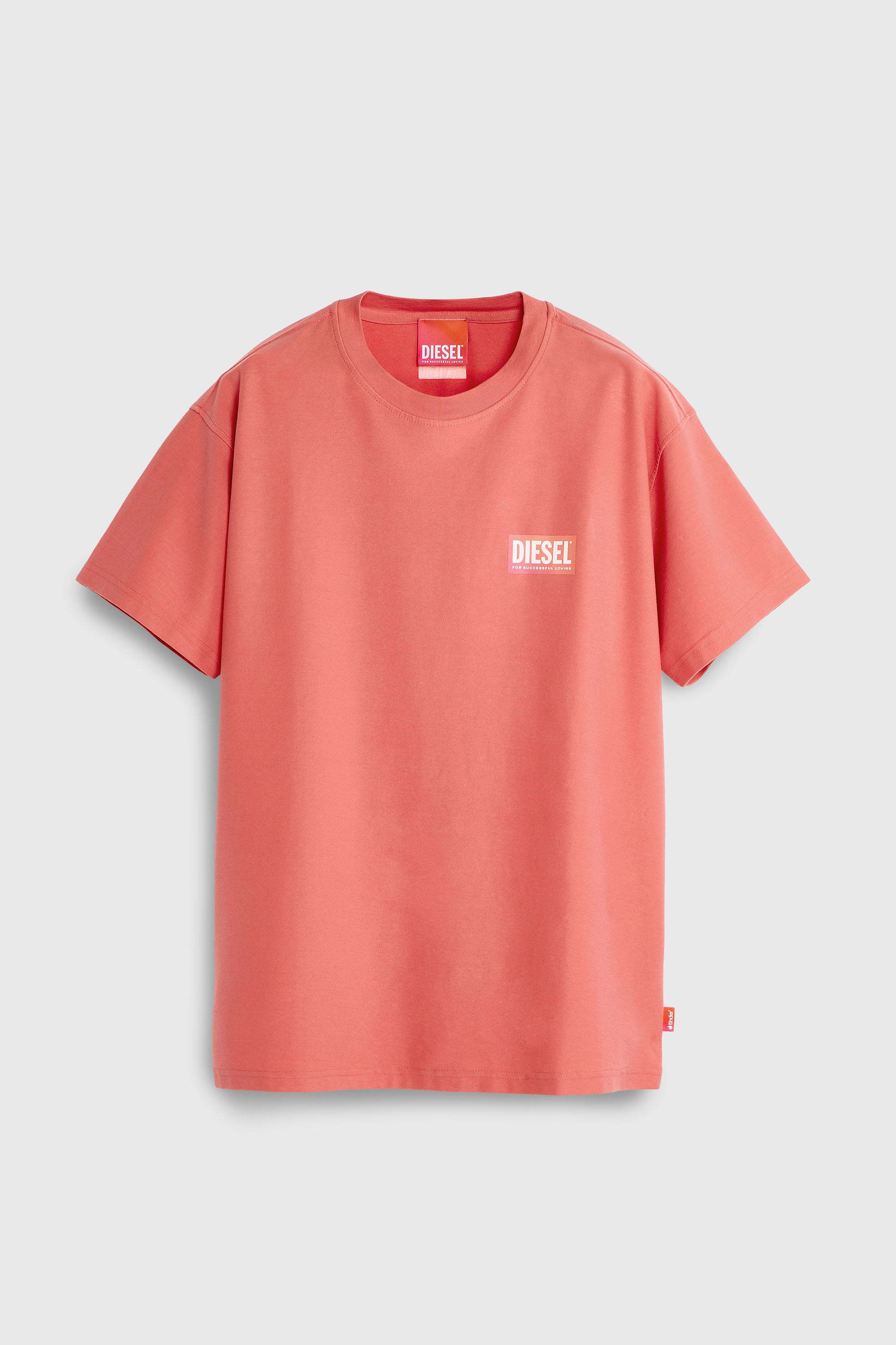 Diesel - PR-T-NORM-CHITIND-R, Unisex's T-shirt with transparent back logo in Coral Rose - 2