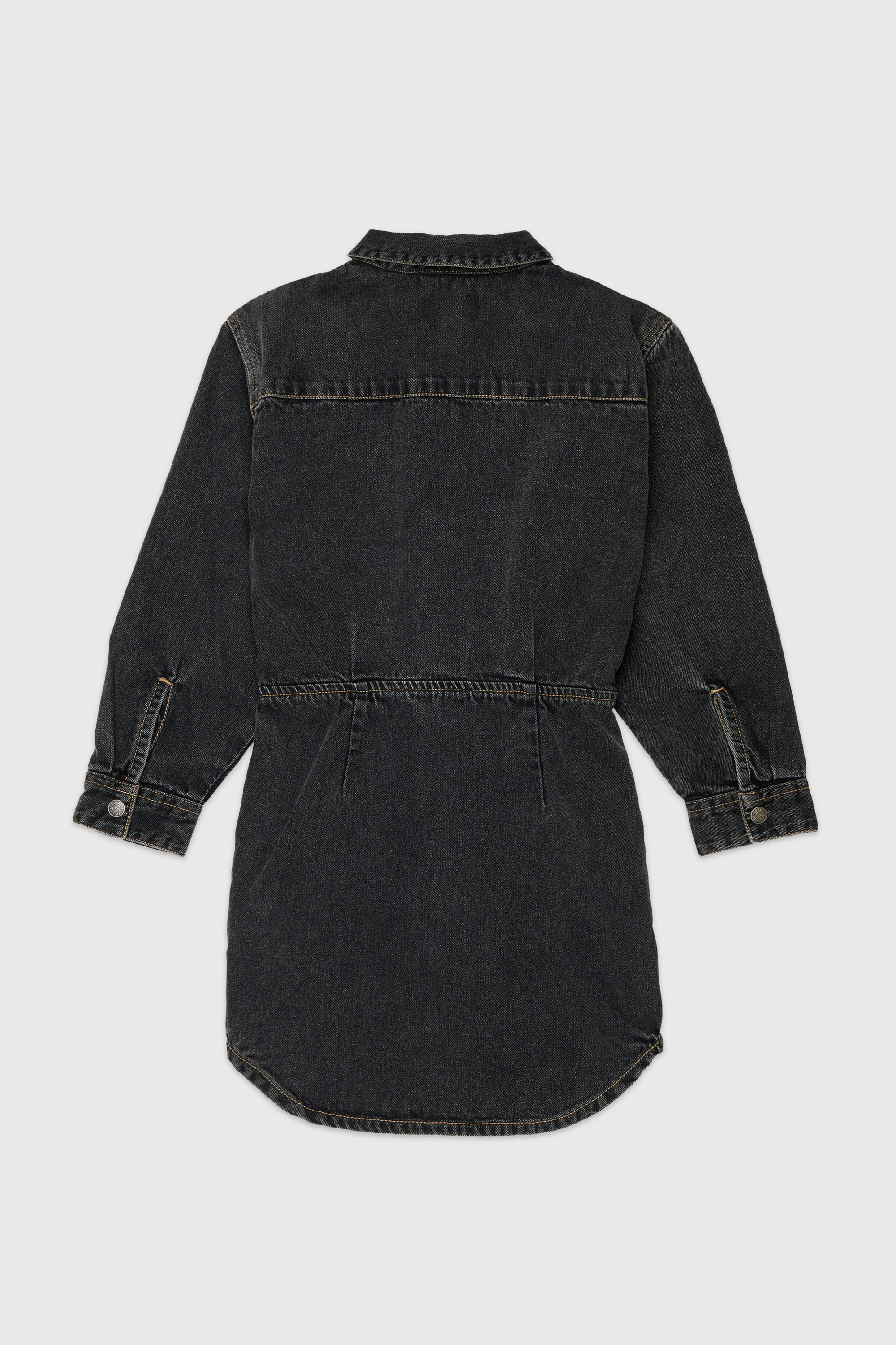Diesel - DESUSY, Woman's Denim shirt dress with tie-knot waist in Black/Dark grey - 2