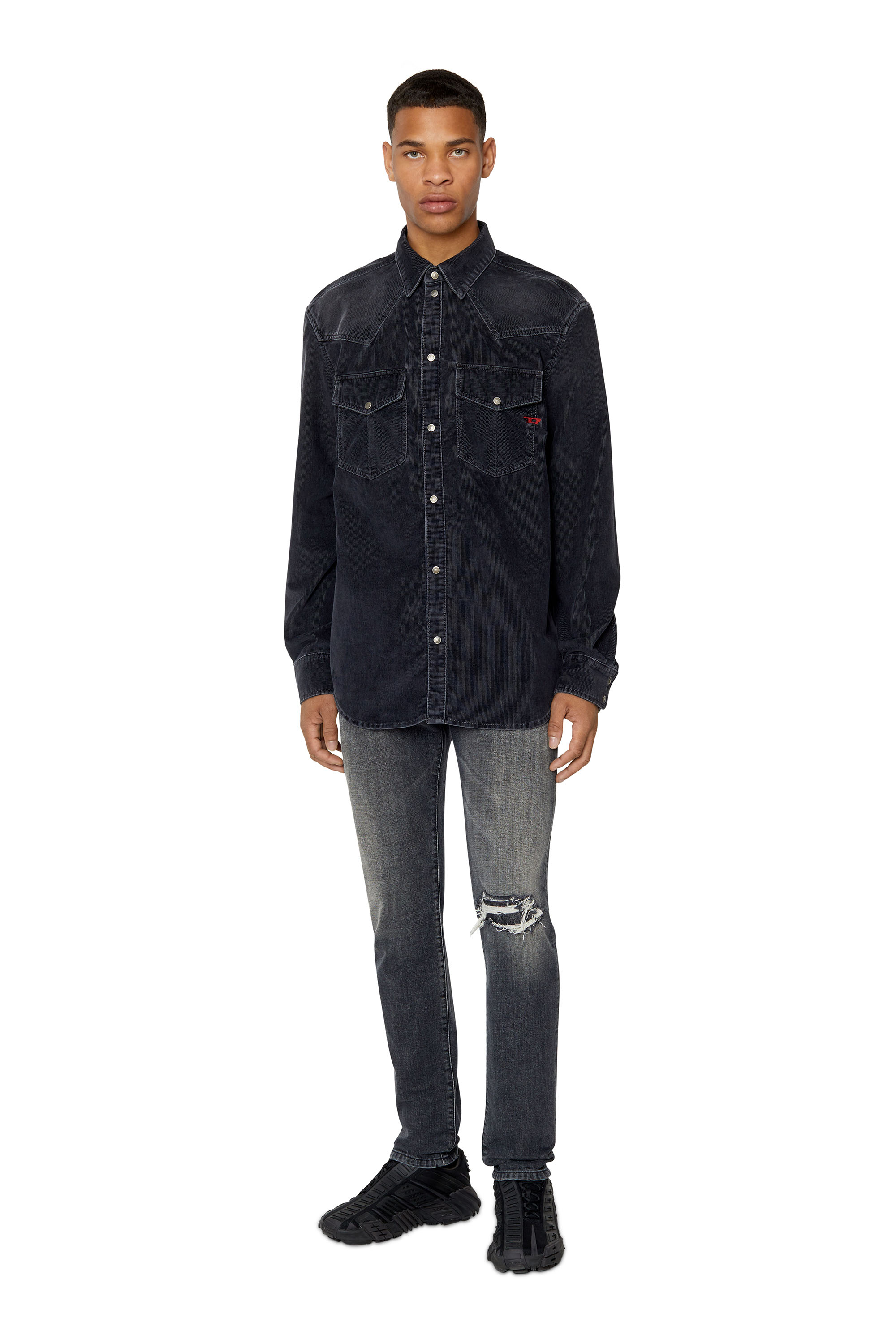 Diesel - 2019 D-Strukt 09F07 Slim Jeans, Black/Dark grey - Image 5