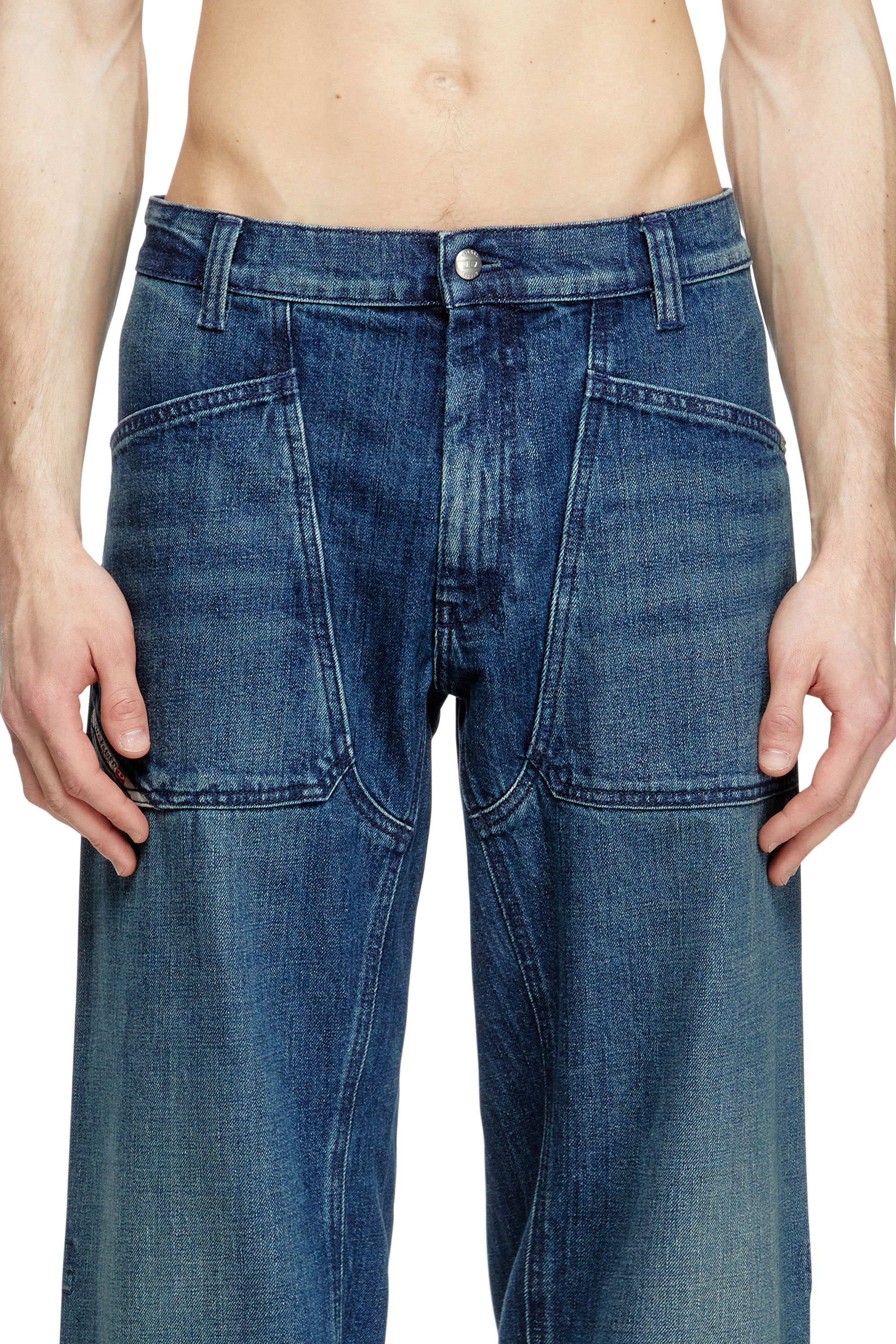 Relaxed Jeans D-Zeta 0DBDS, Dark Blue Diesel - Man's Relaxed Jeans D-Zeta 0DBDS, Dark Blue - 5