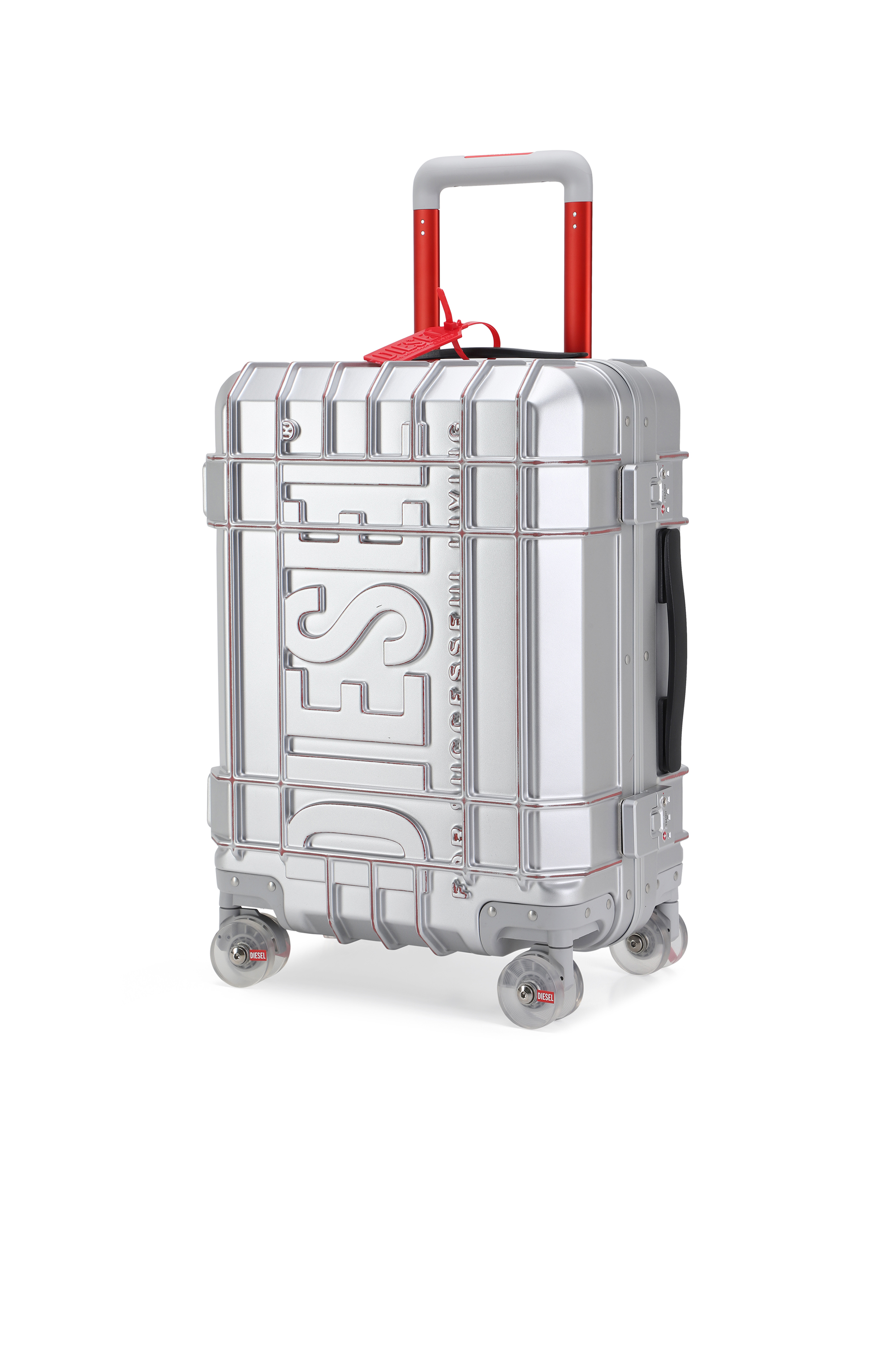 Diesel - DIESEL PC STRONG IMAGE TROLLEY- DSL003, Unisex's Rugged carry‑on suitcase 20" in Silver - 5