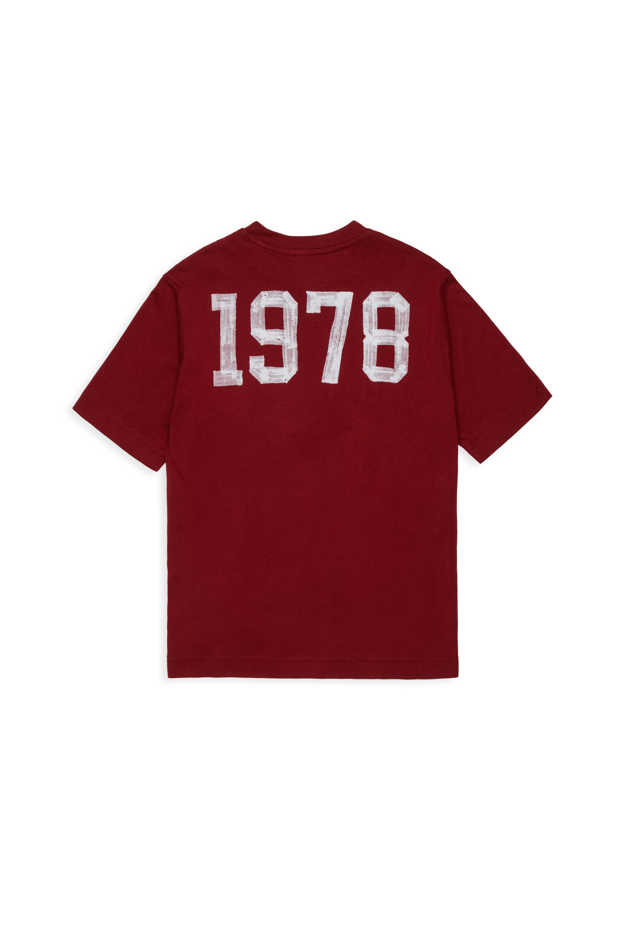 Diesel - TBAND OVER, Man's Cotton T-shirt with varsity graphics in Red - 2