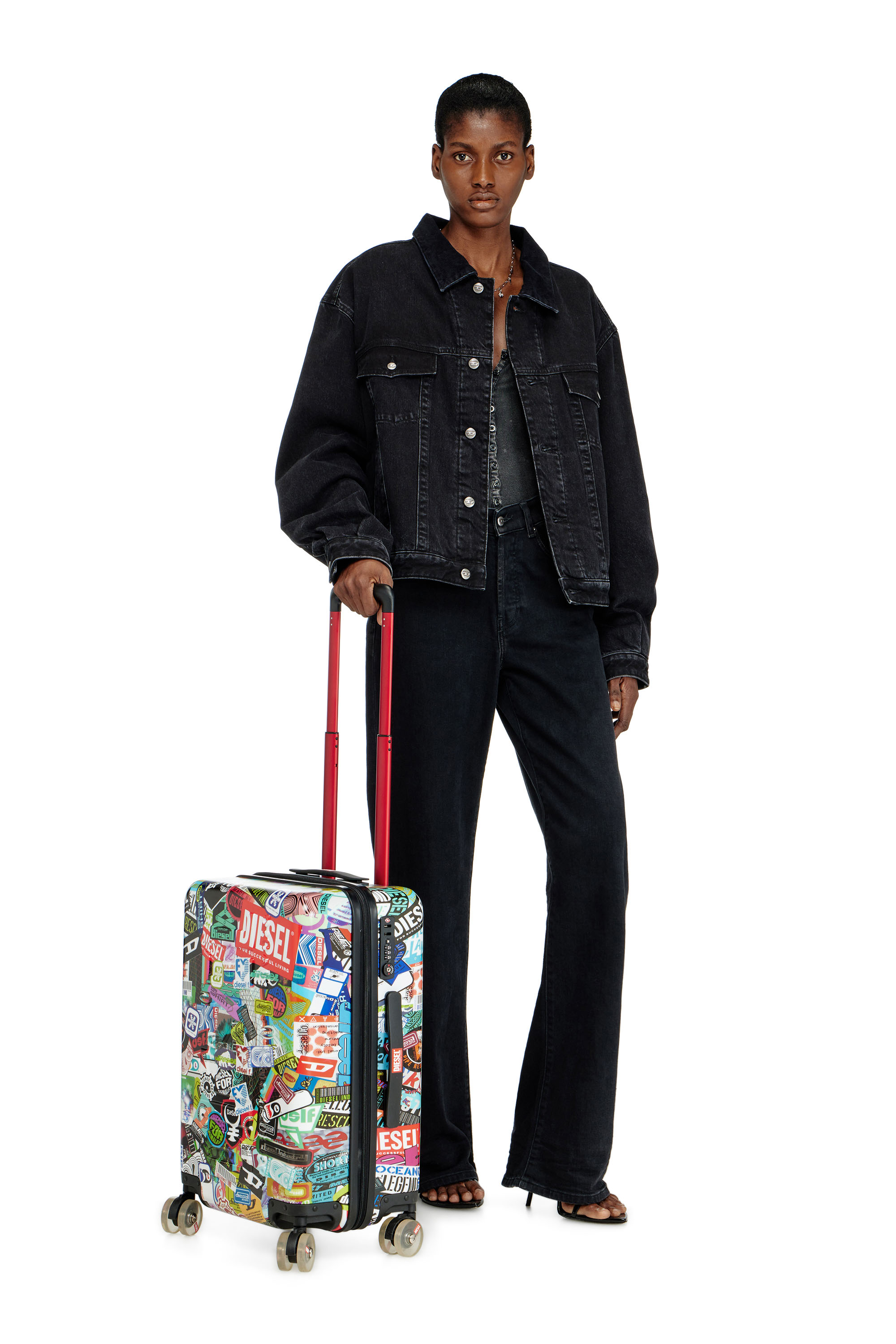 Diesel - DIESEL PC PRINTED TROLLEY-STICKERS- DSL0, Unisex's Sticker style suitcase size S in Multicolor - 1