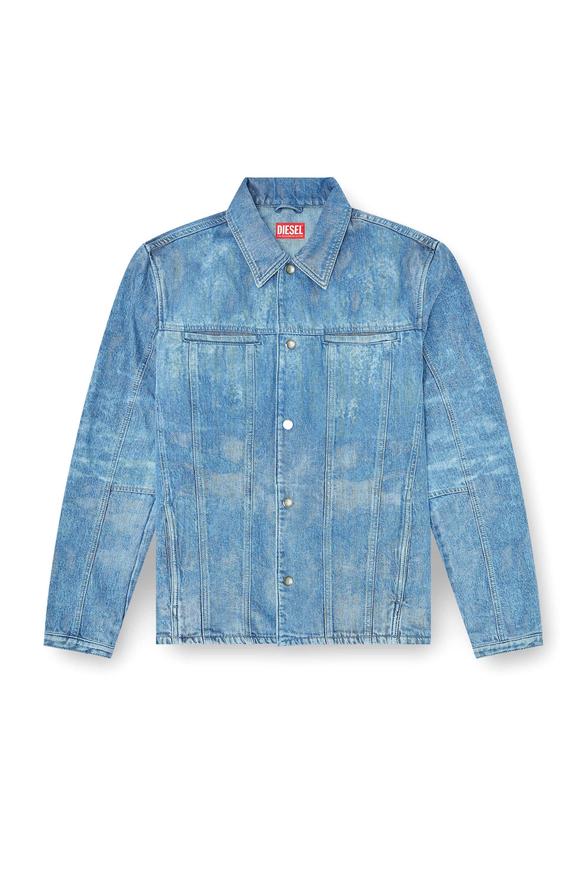 Diesel - D-SERON-FSI, Man's Jacket in satin denim in Light Blue - 3