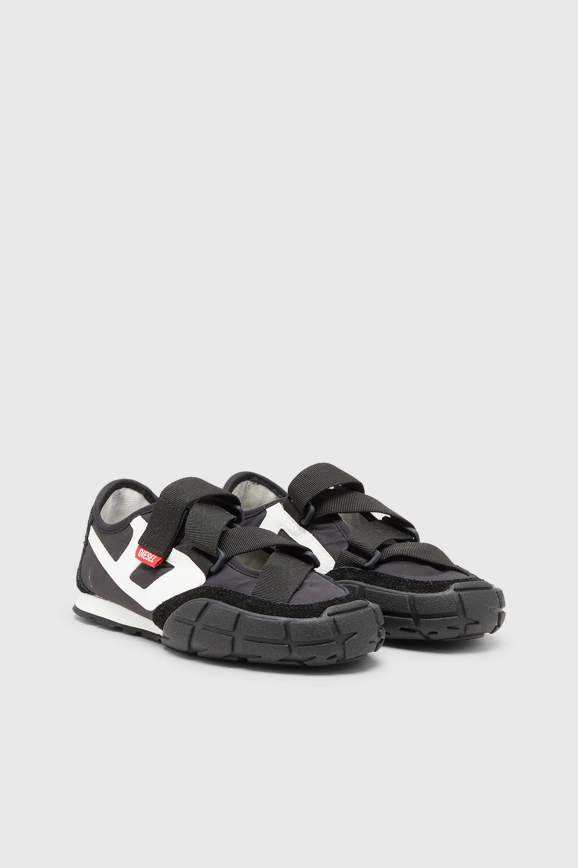 Diesel - S-PAGODHA SLIP-ON W, Woman's S-Pagodha-Tongue-free strap sneakers in ripstop in Black/White - 2