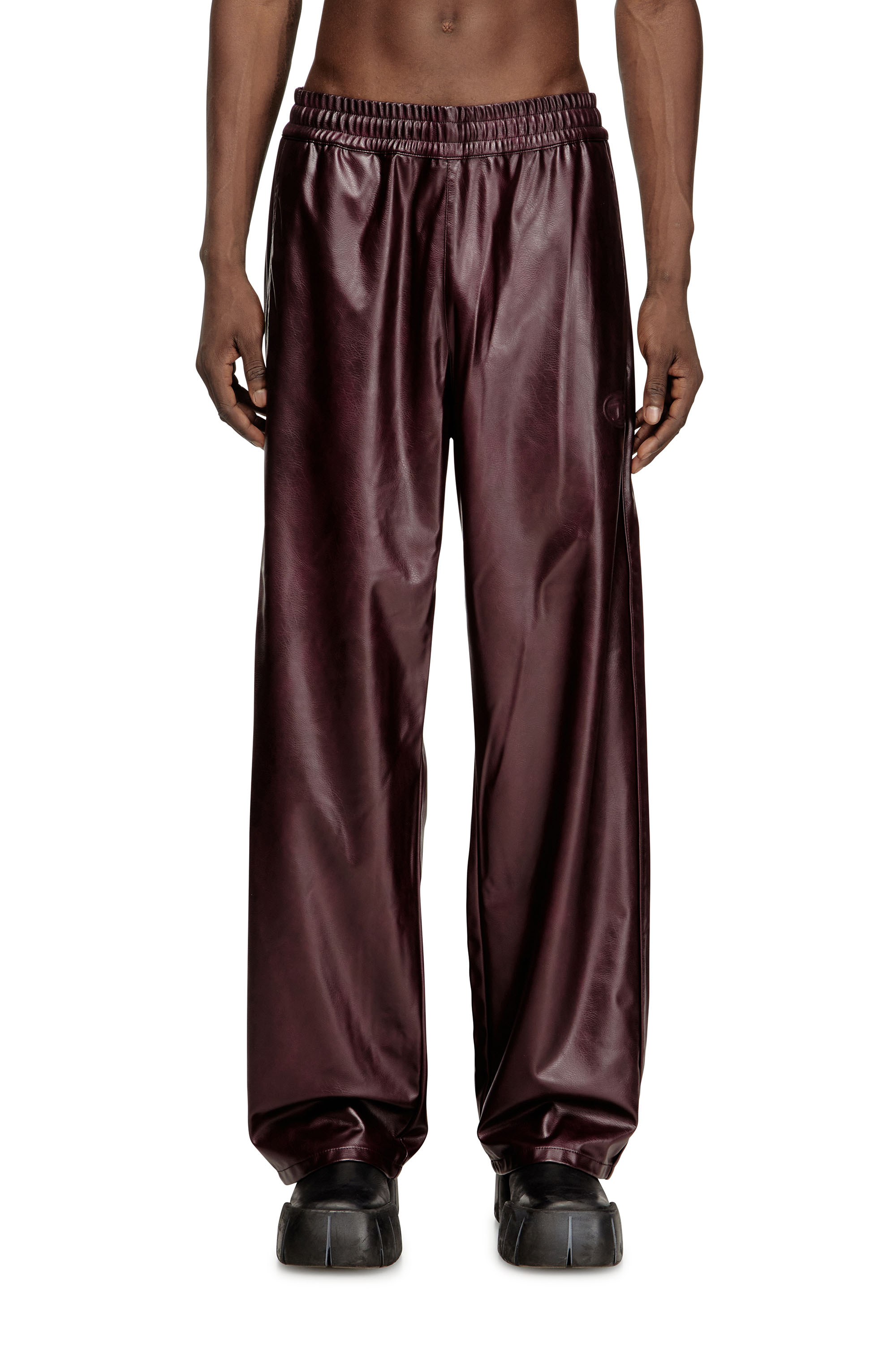 Diesel - FR-P-ARTEN, Man's Pants with logo in burgundy in Burgundy - 2