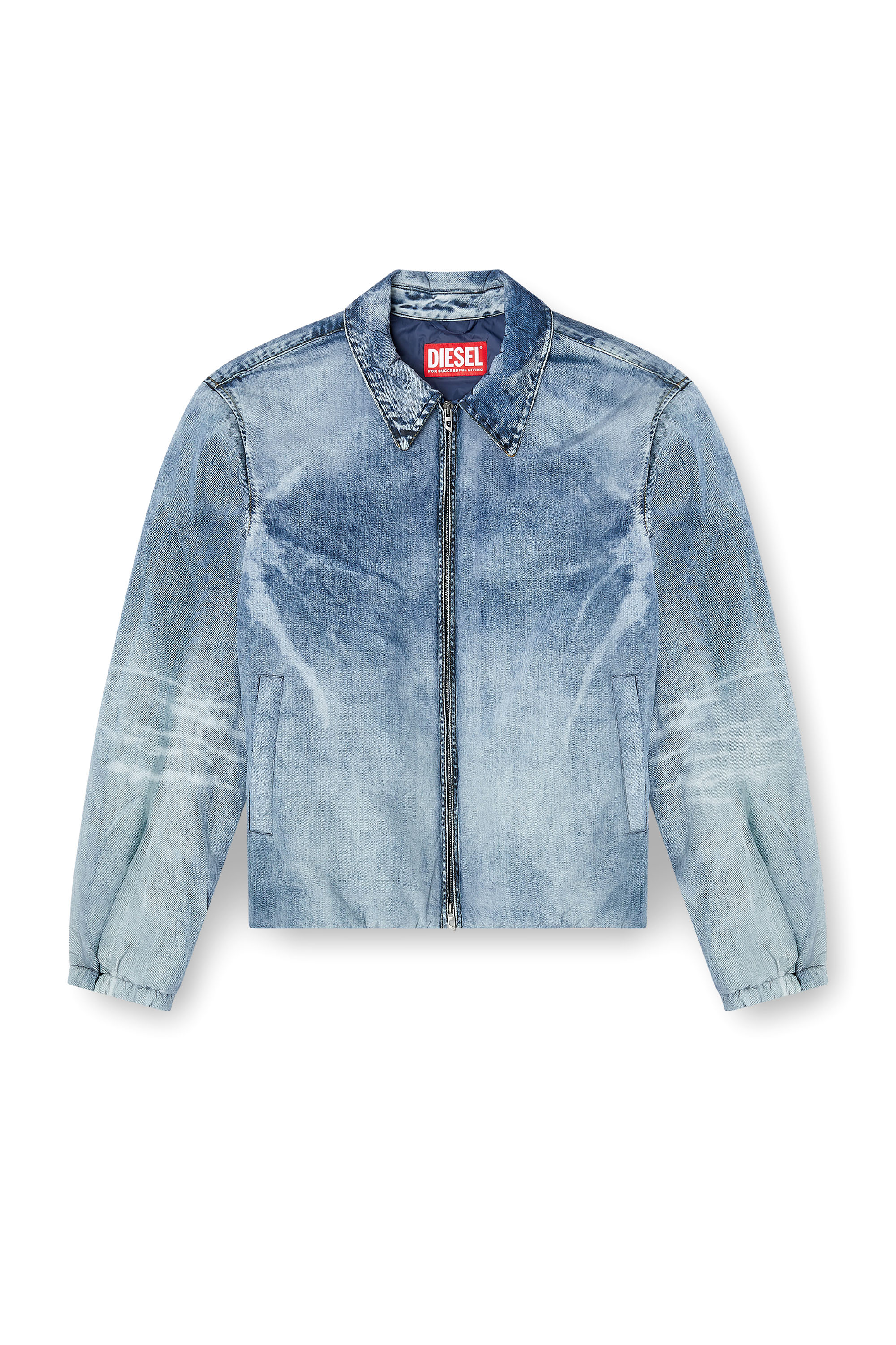 Diesel - J-ACT, Man's Jacket in denim-effect nylon in Light Blue - 2