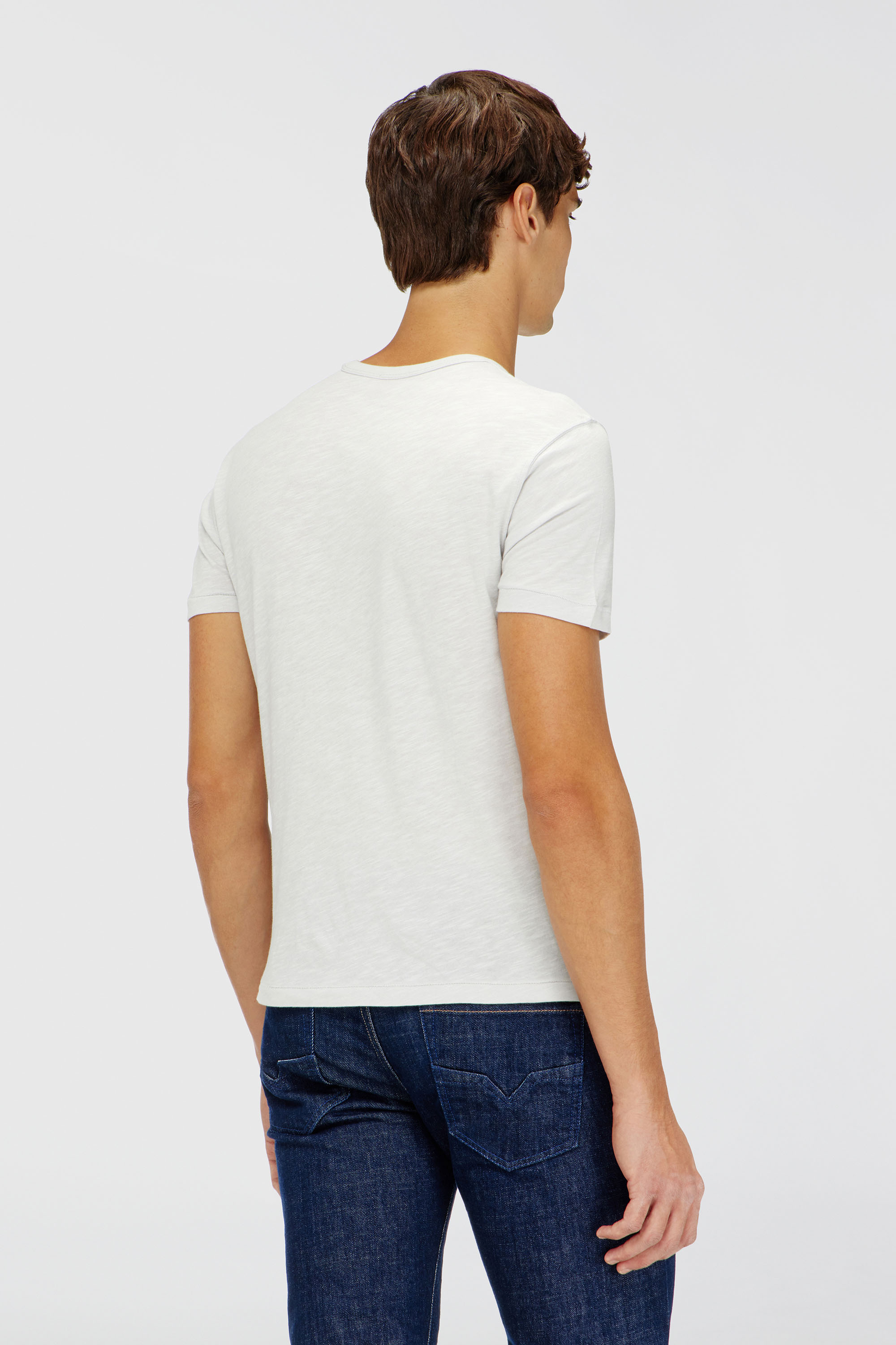 Diesel - T-NOTS, Man's T-shirt in slub-jersey with crack print in White - 4