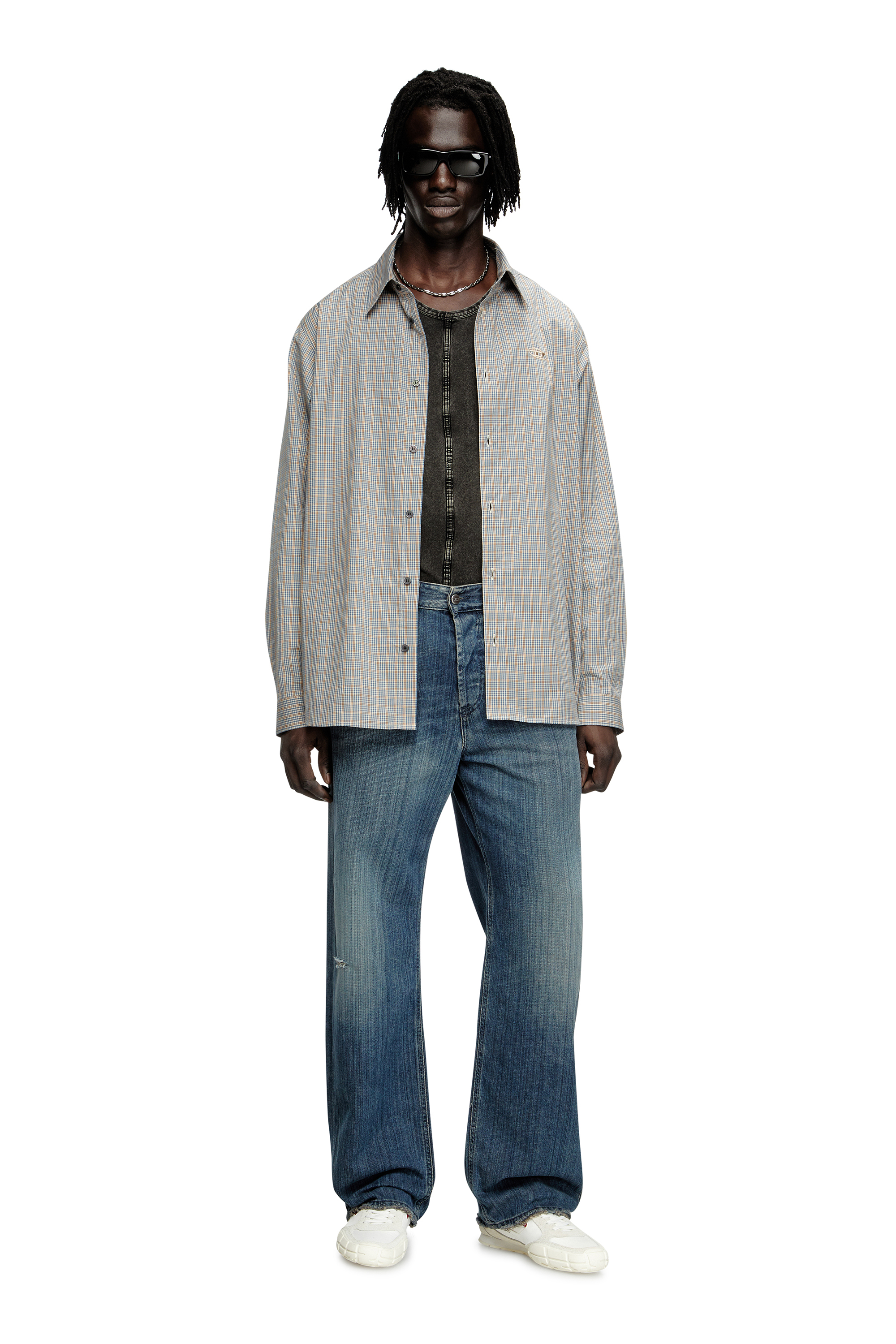 Diesel - S-PAGODHA LOW, Man's Sneakers in leather, suede and ripstop in White/Red - 2