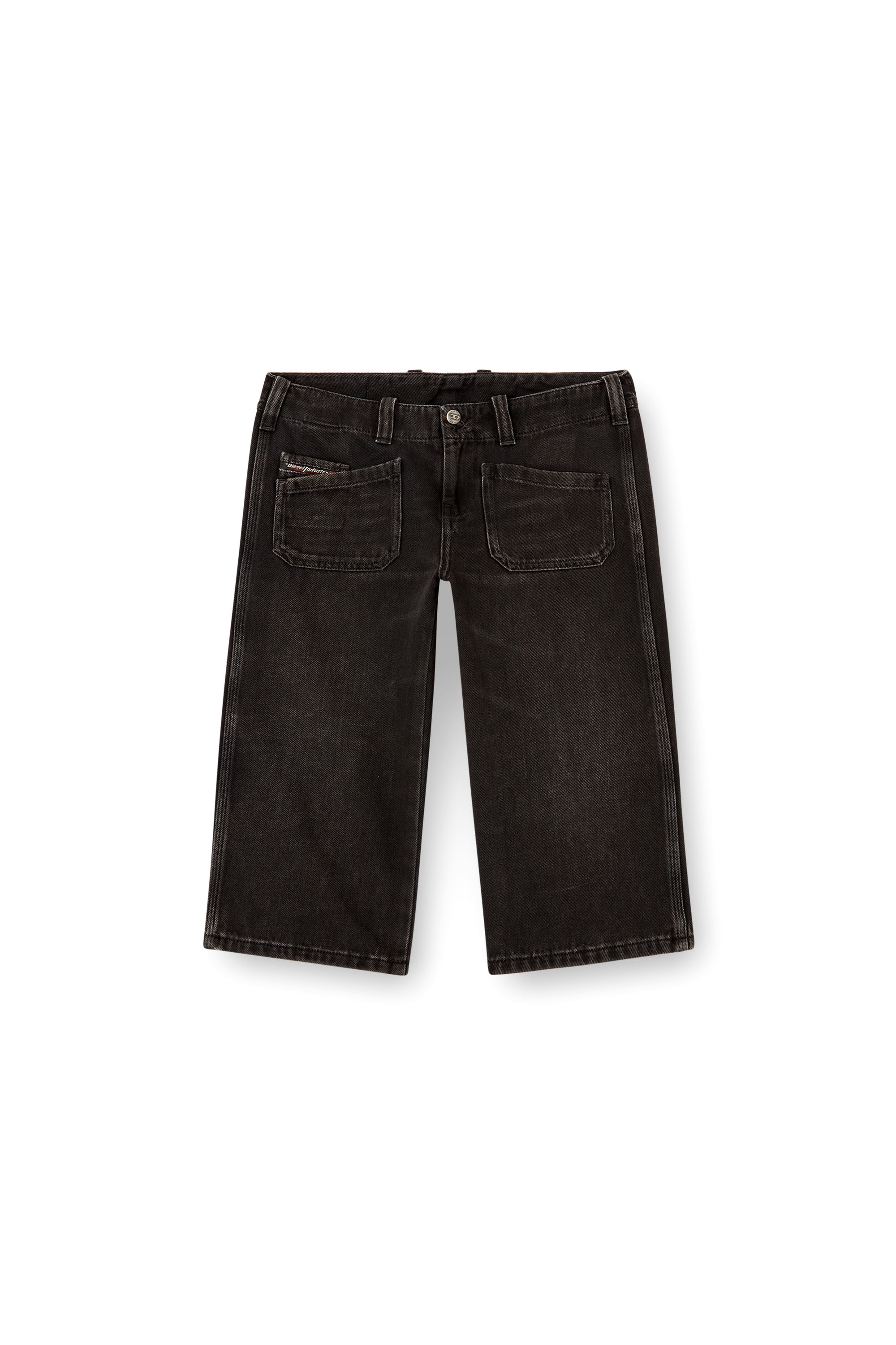 Diesel - DE-KEATE-SHORT, Woman's Capri shorts in denim in Black - 2