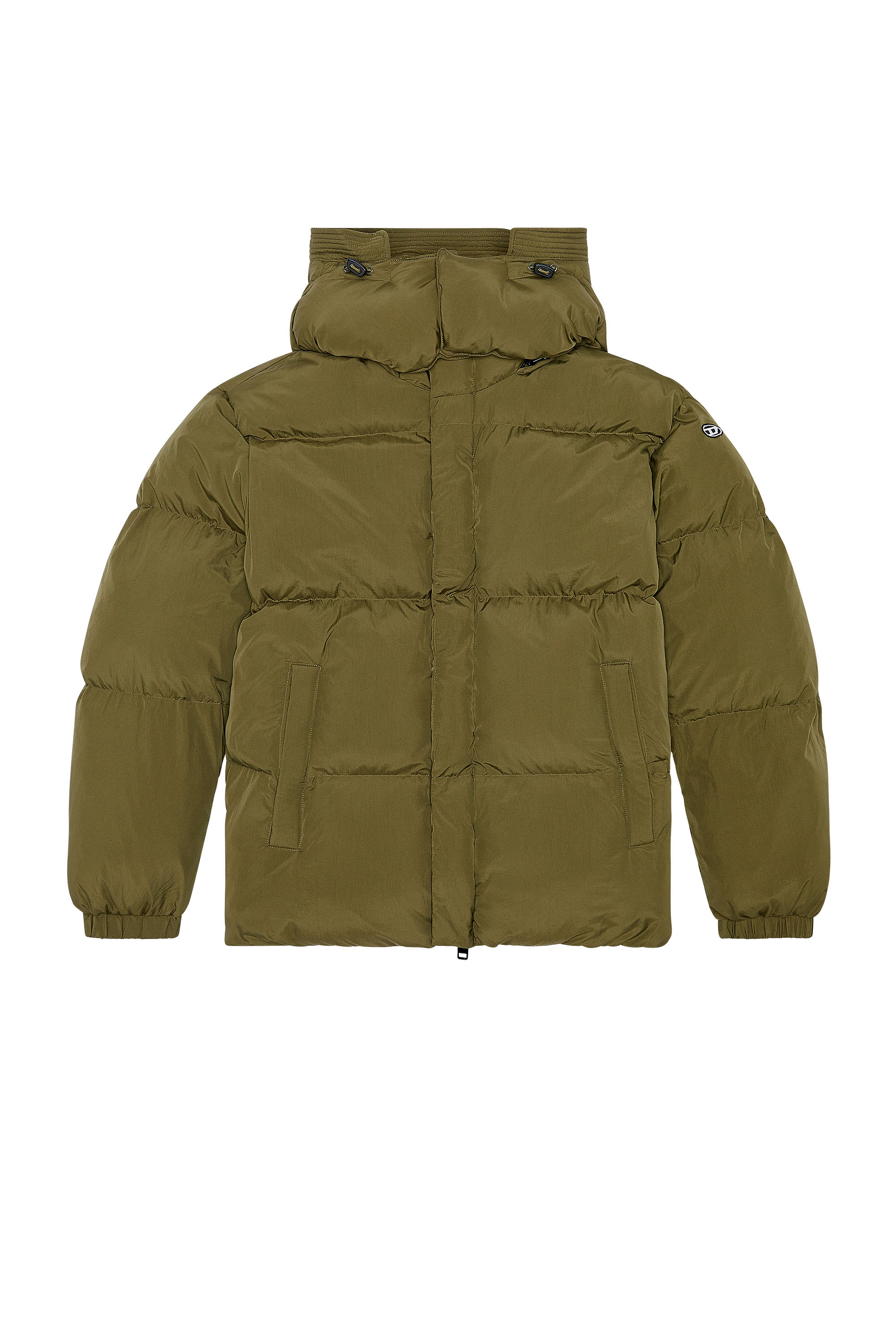 Diesel - W-ROLFYS, Man's Down jacket in recycled nylon taslan in Olive Green - 2