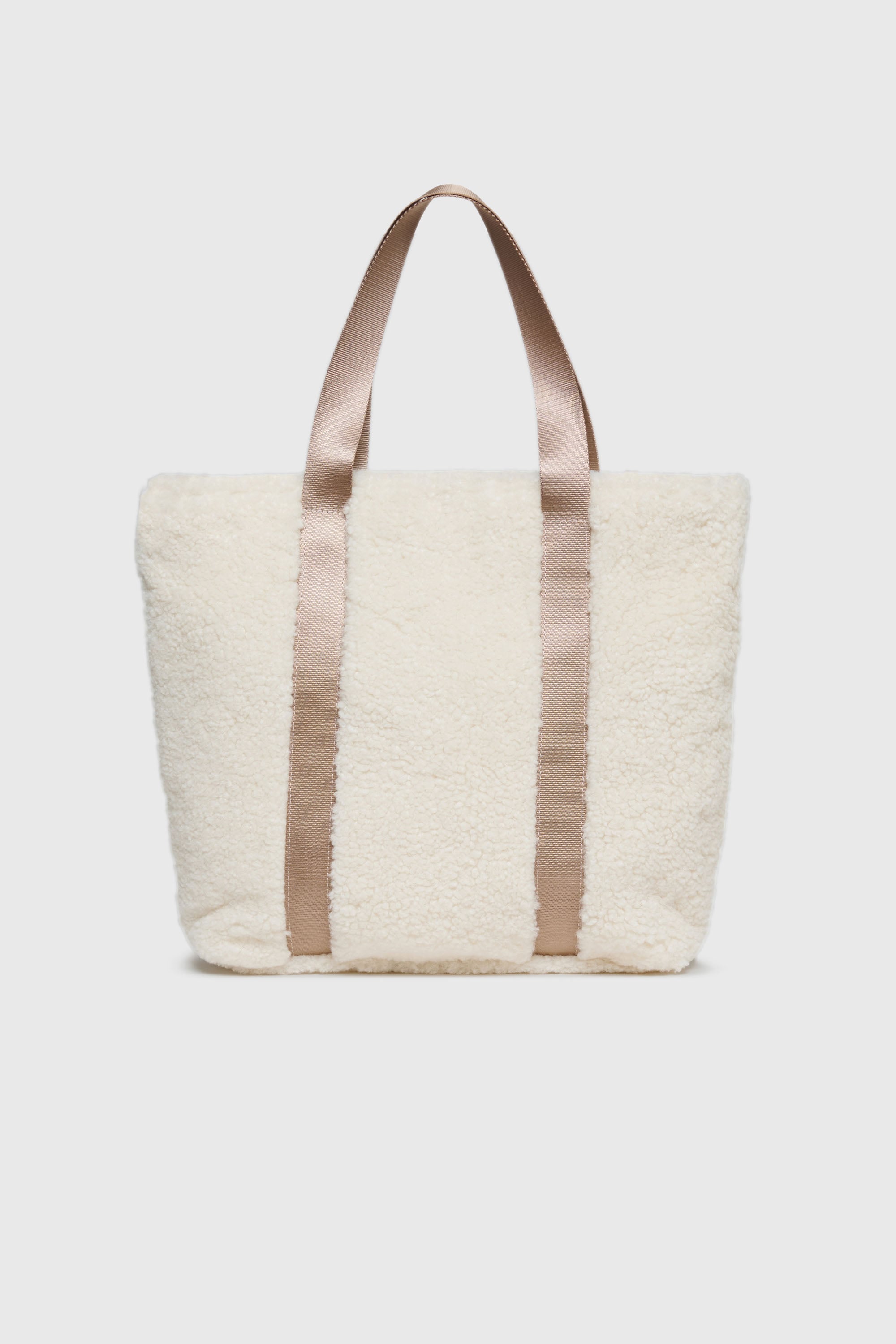 Diesel - WIXA, Woman's WIXA - Tote bag in teddy fleece in White - 2