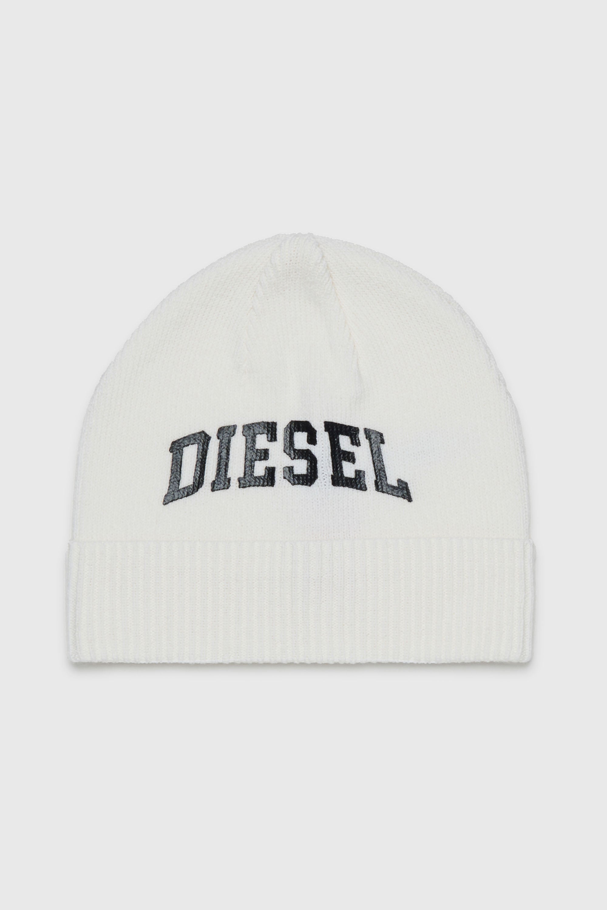 Diesel - FBAND, Unisex's Wool-blend beanie with logo in White - 1