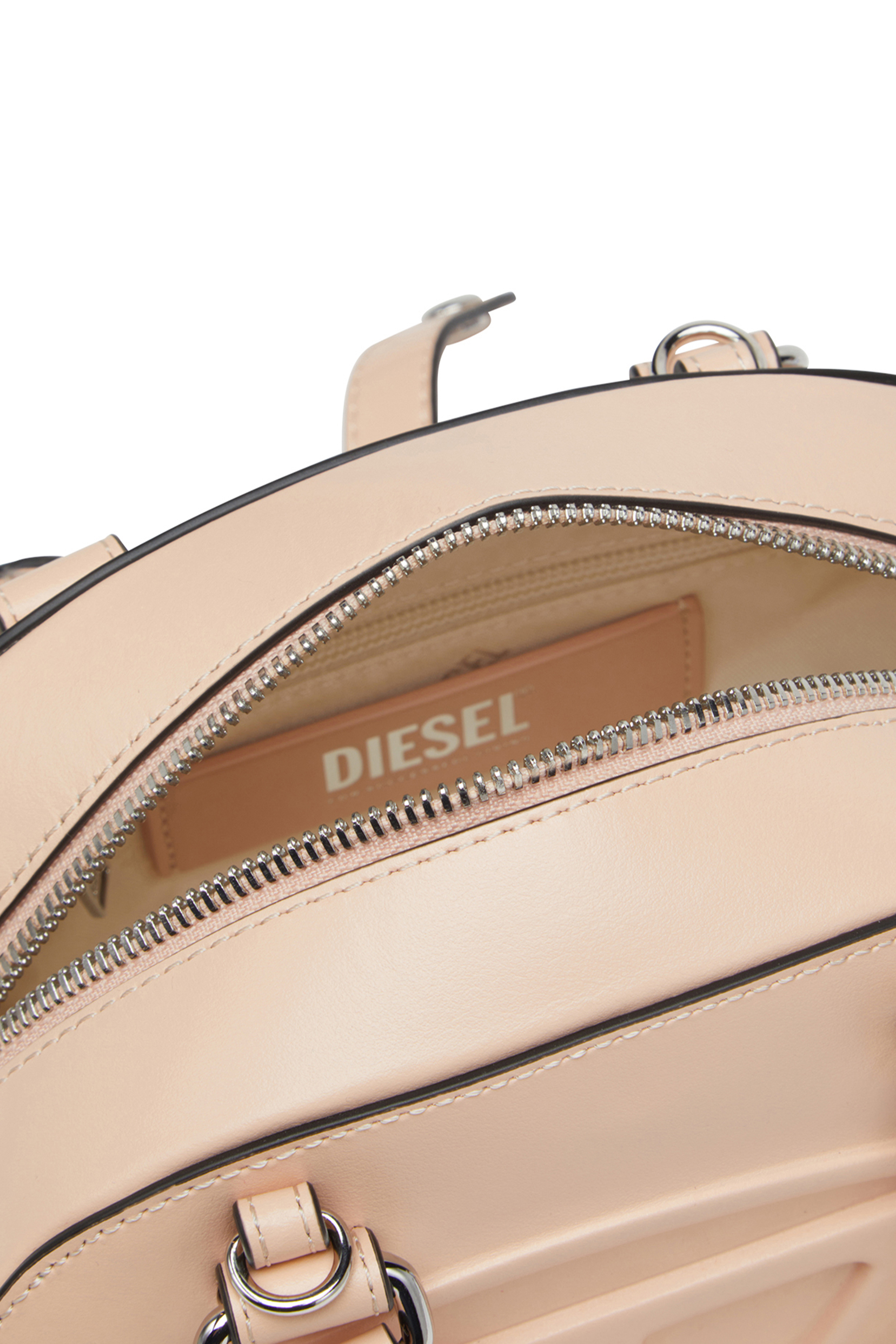 Diesel - 1DR DOME CROSSBODY, Woman's 1DR Dome-Leather mini bowling bag in Pink - 3