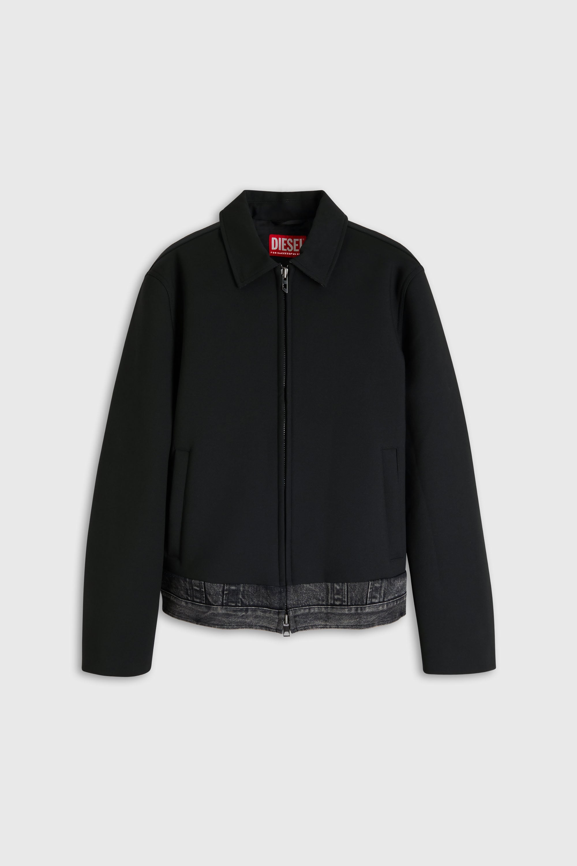 Diesel - J-RAJAM, Man's Coach jacket with denim section in Black - 2