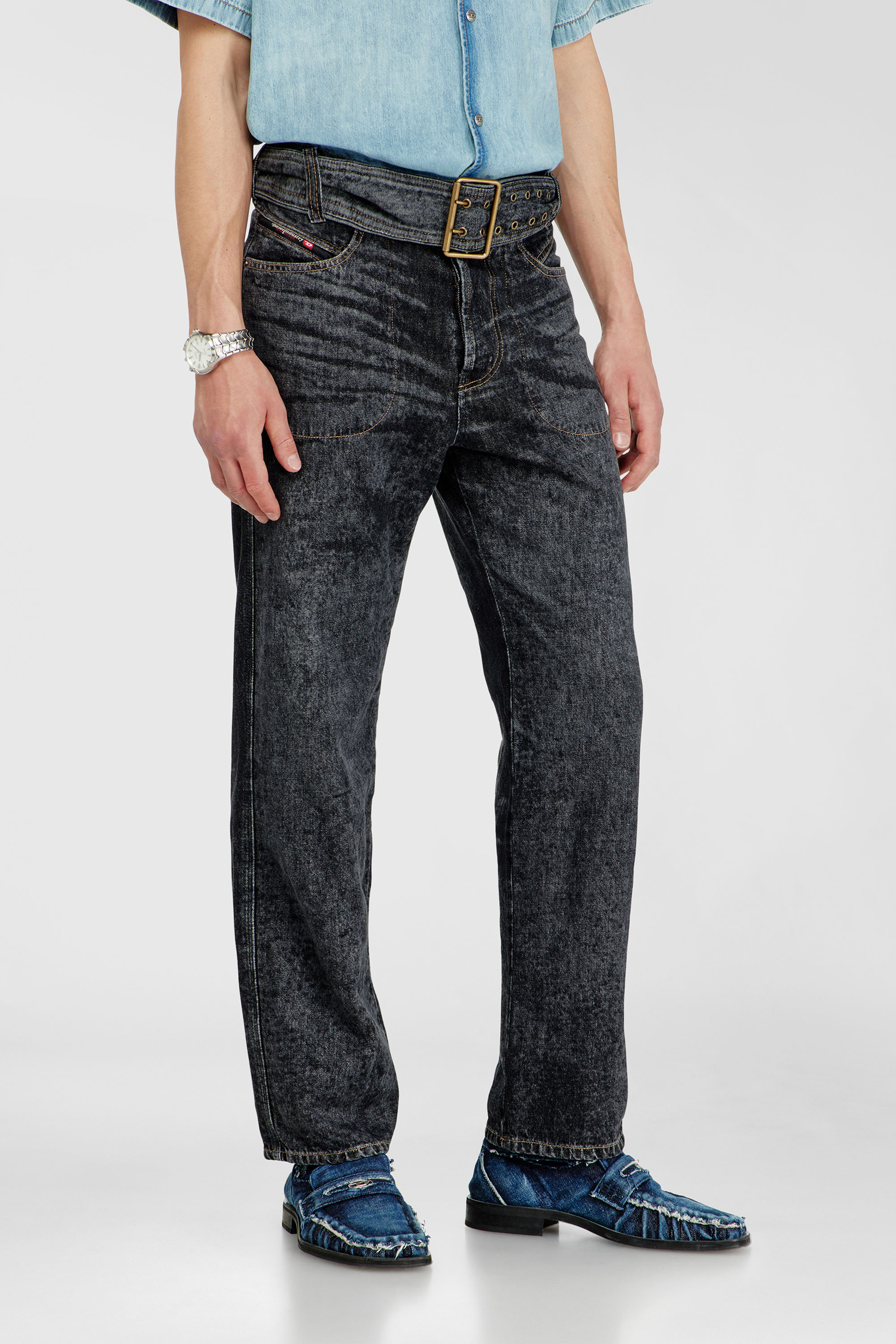 Diesel - Man's Relaxed Jeans D-Marcus 09Q24, Black/Dark grey - 7