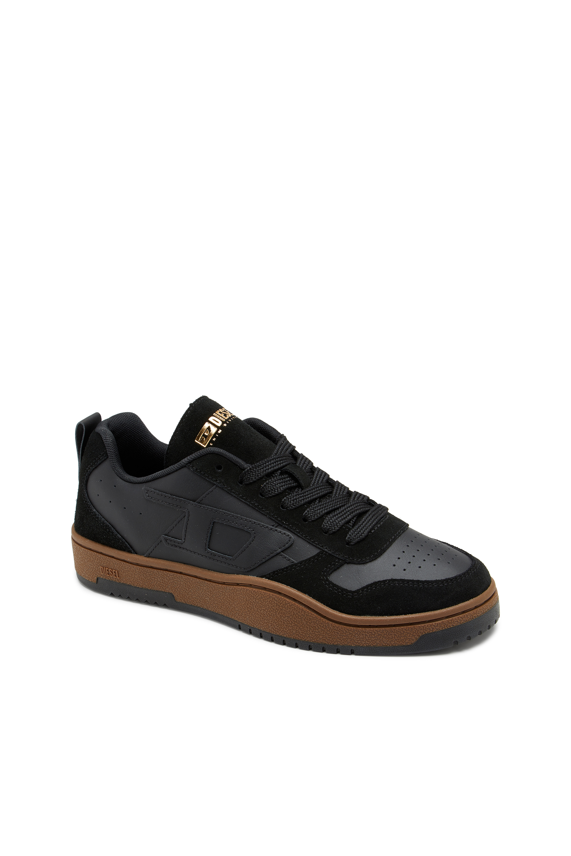 Diesel - S-UKIYO V2 LOW, Man's S-Ukiyo-Sneakers in leather and suede in Black - 6