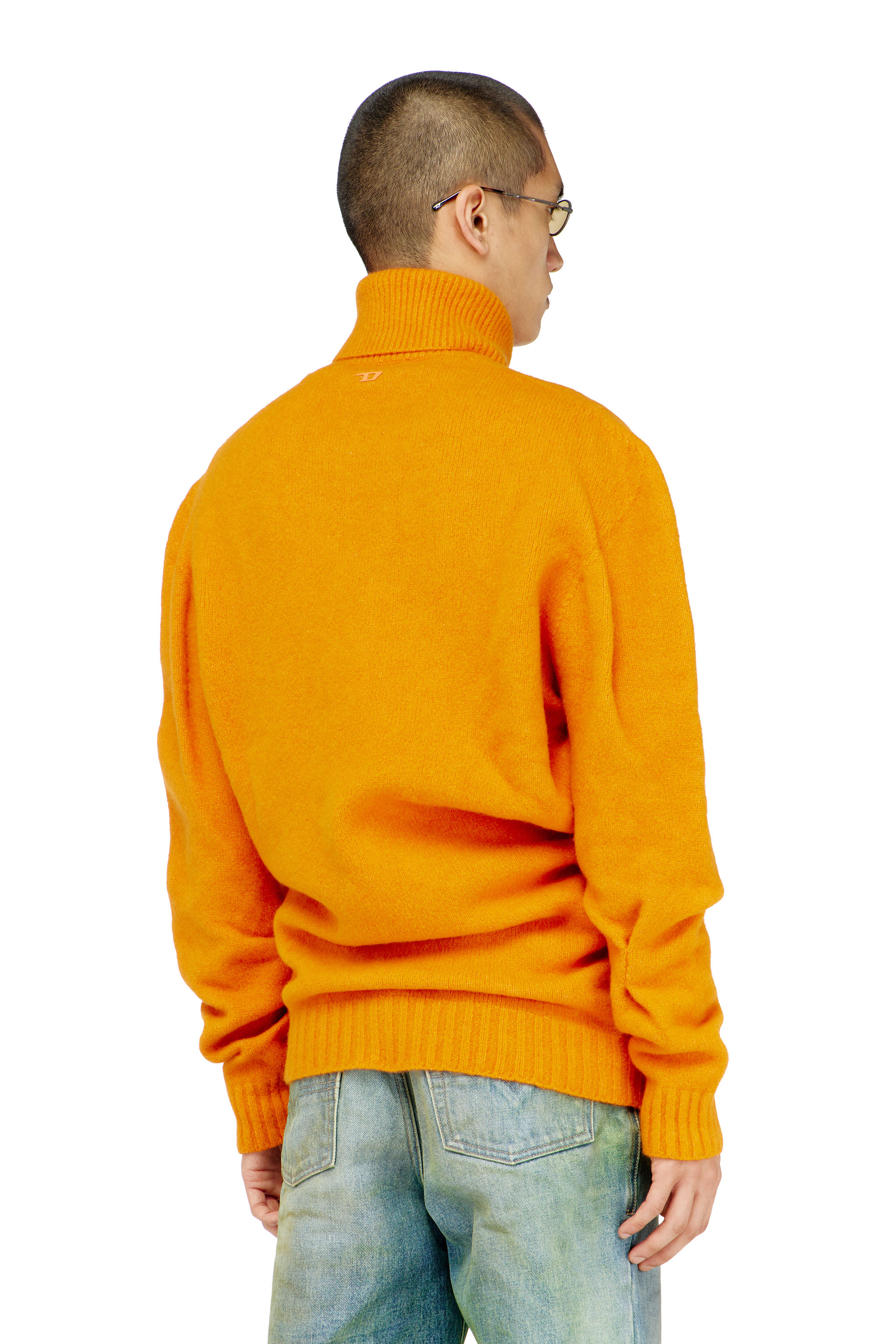Diesel - K-ANDREW, Man's Button-neck jumper in wrinkled boiled knit in null - 4