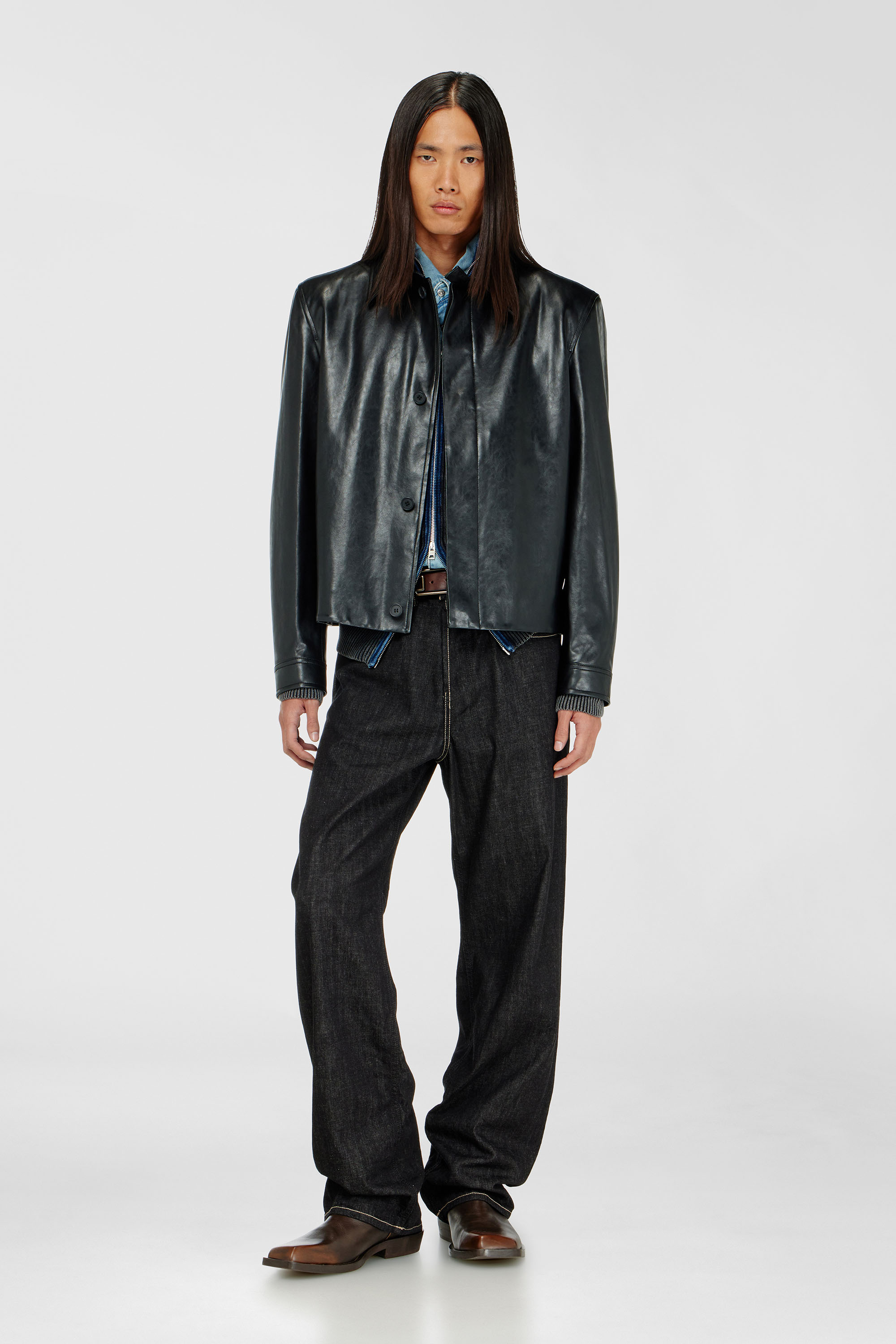 Diesel - L-HAUSTY-DGBX, Man's Sleek coach jacket in Black - 1
