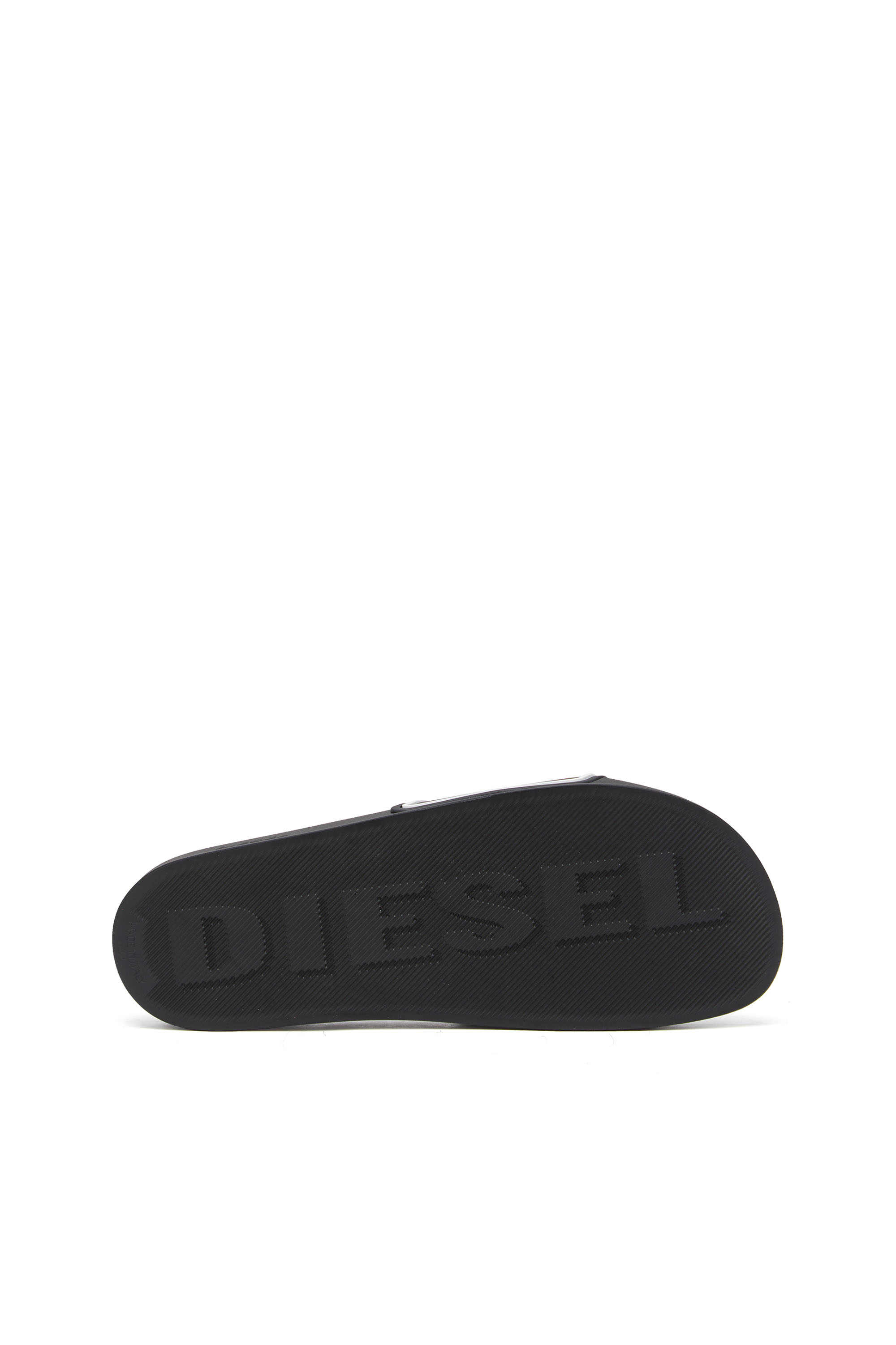 Diesel - SA-MAYEMI CC, Man's Sa-Mayemi-Pool slides with 3D logo in Black/White - 5
