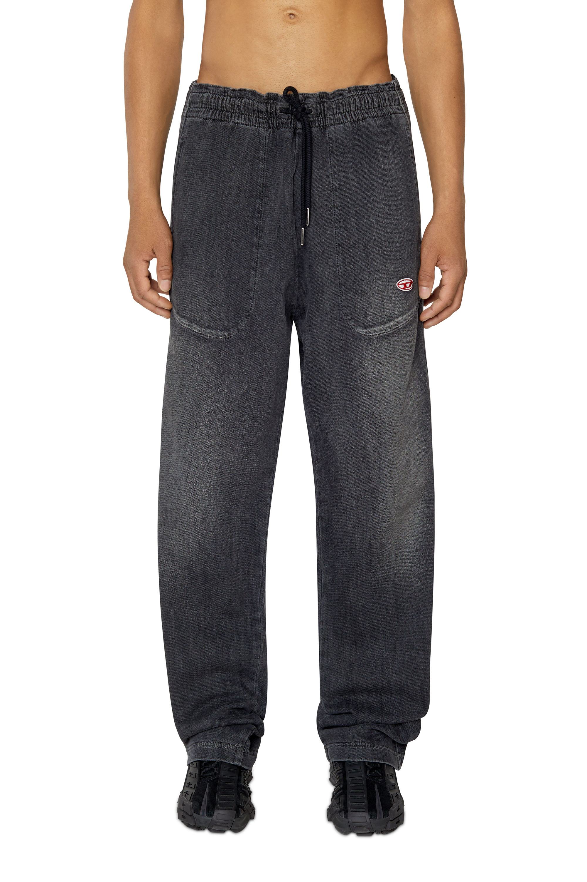 Diesel - D-Martians Track Denim 09E30 Straight, Black/Dark grey - Image 1