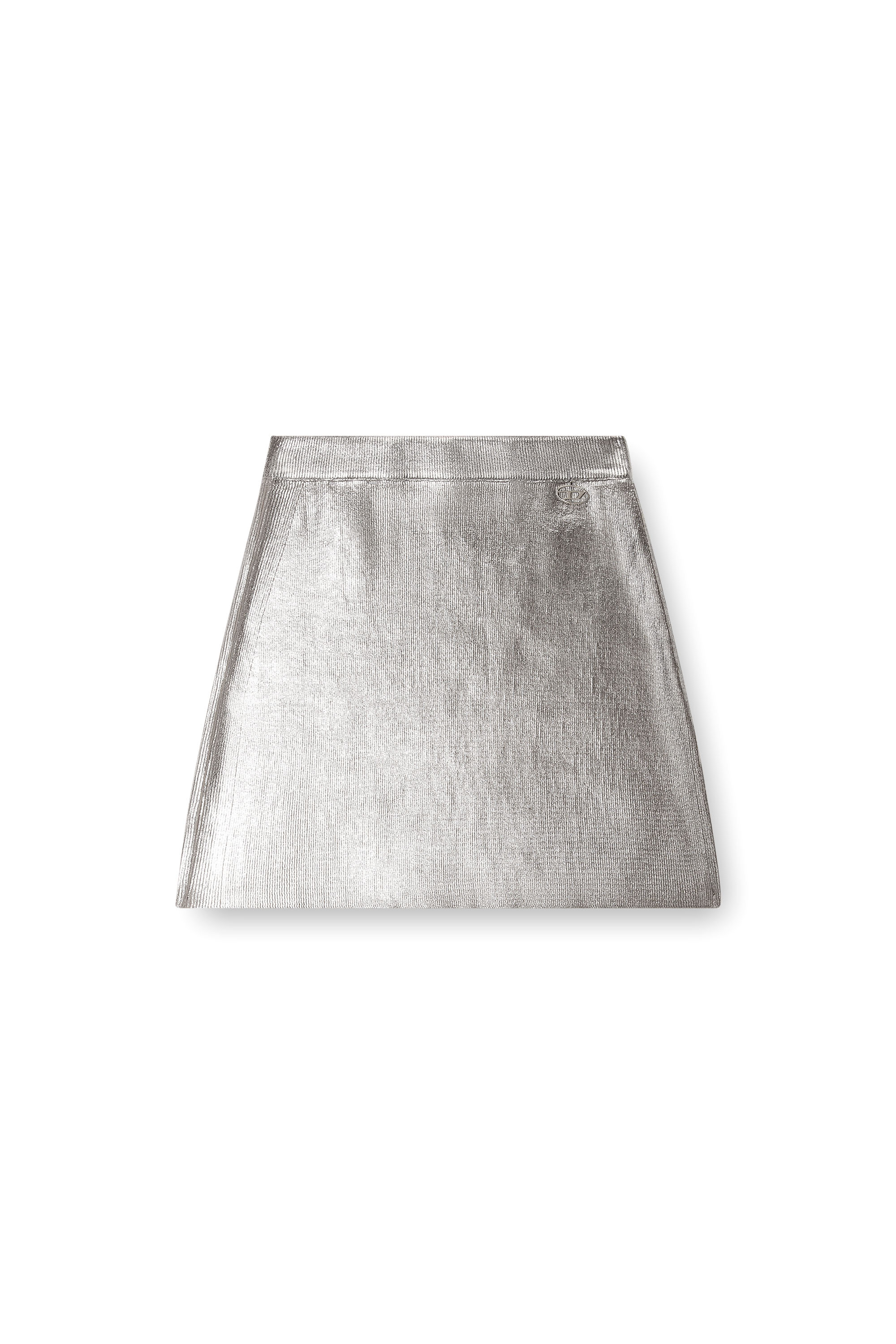 Diesel - M-ISI, Woman mini skirt in metallic cotton in Grey - Image 3