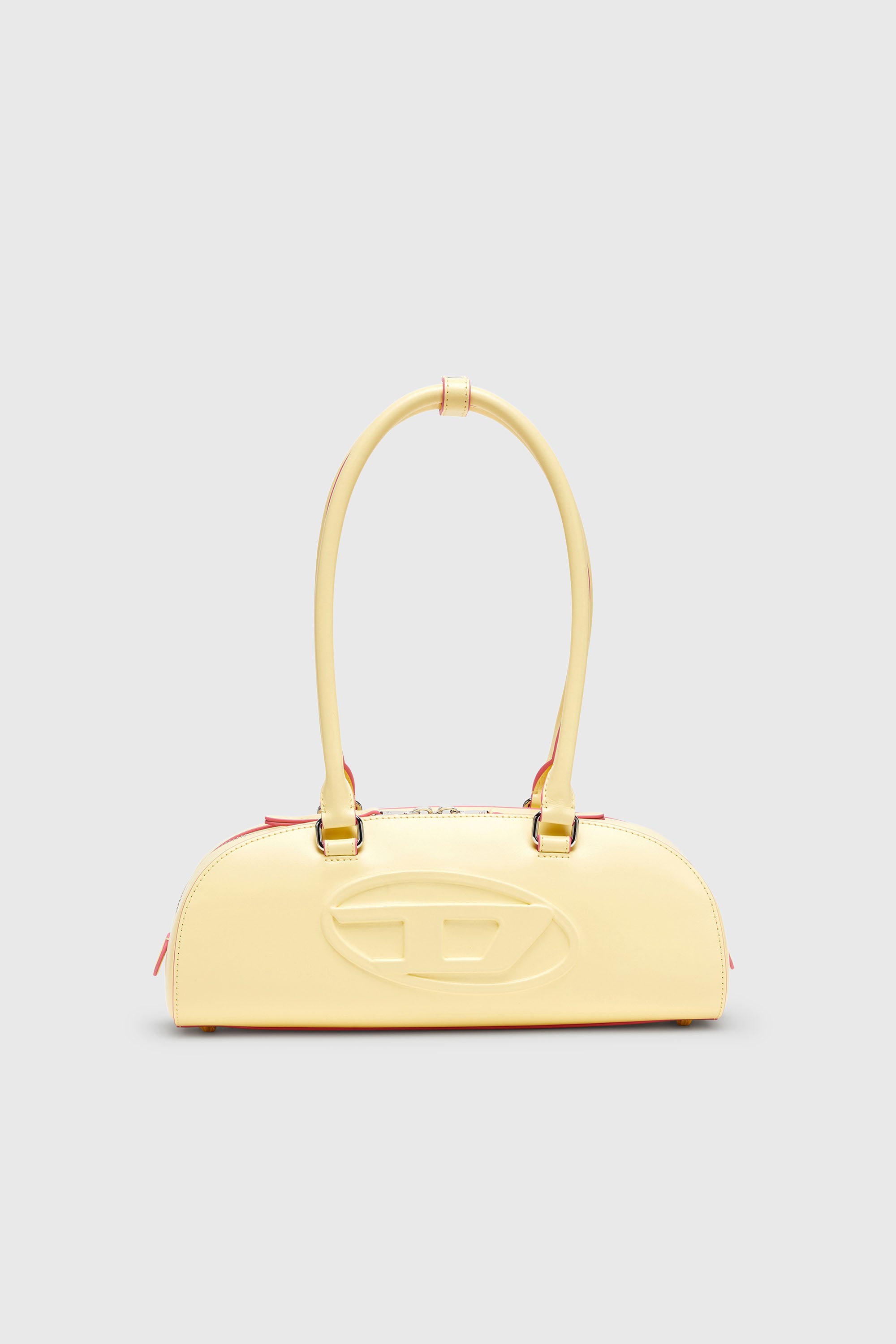 Diesel - 1DR DOME SHOULDER EW, Woman's 1DR Dome - Elongated bowling bag in leather in Yellow - 1