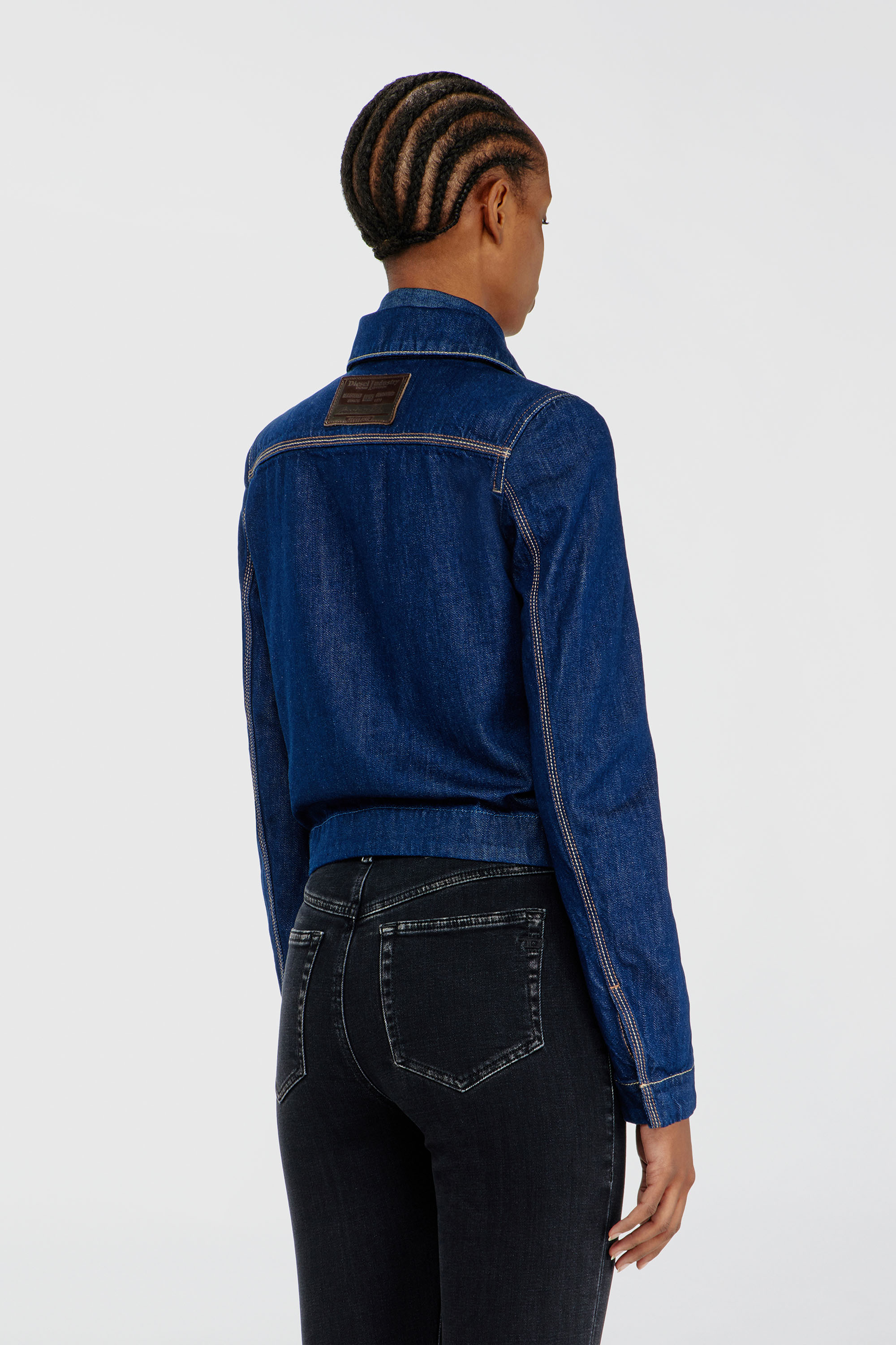 Diesel - DE-CORB, Woman's Coach jacket in rinse denim in Dark Blue - 4