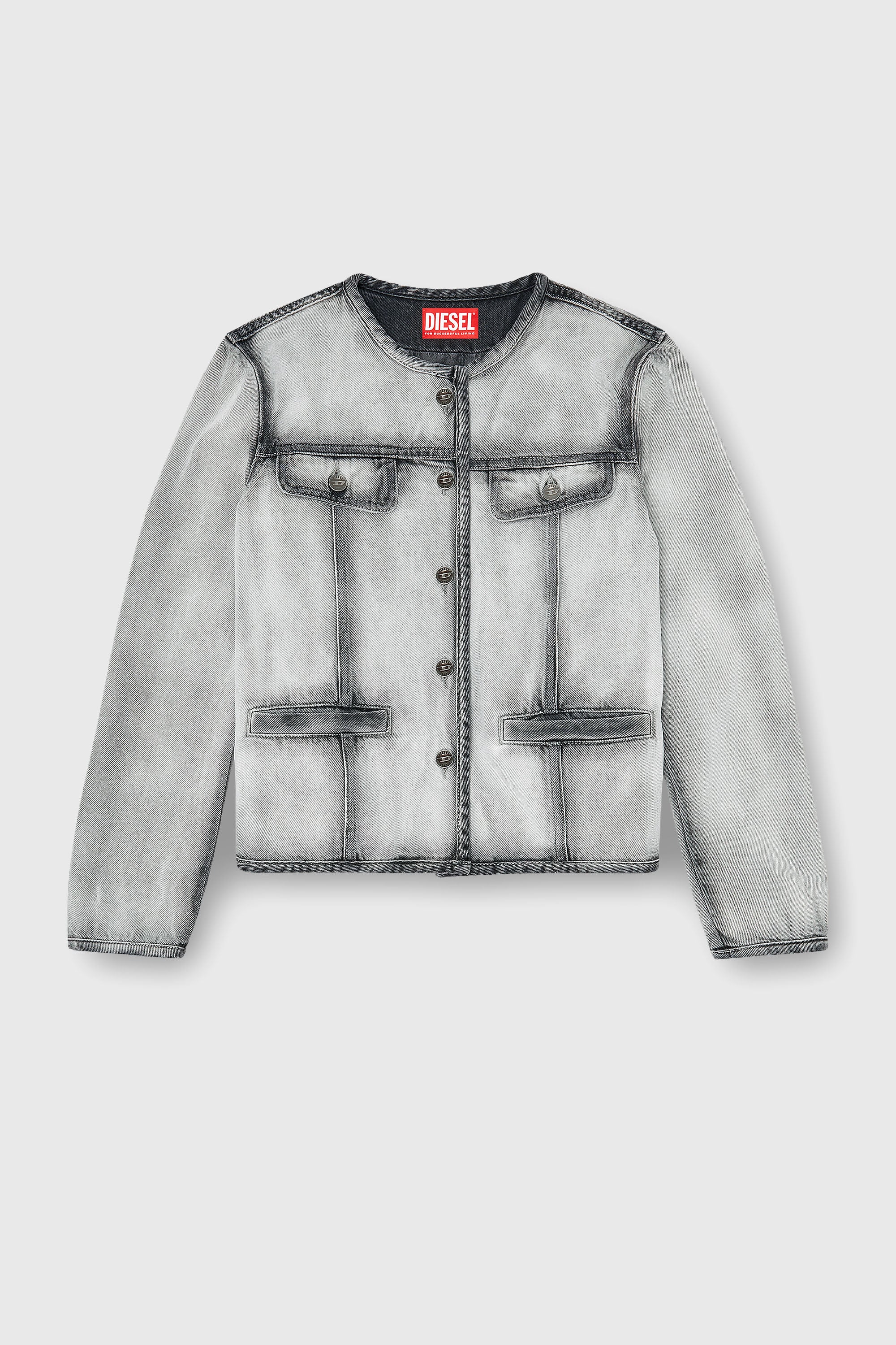 Diesel - DE-GRAFY-FSI, Woman's Jacket in soft skeleton denim in Grey - 2
