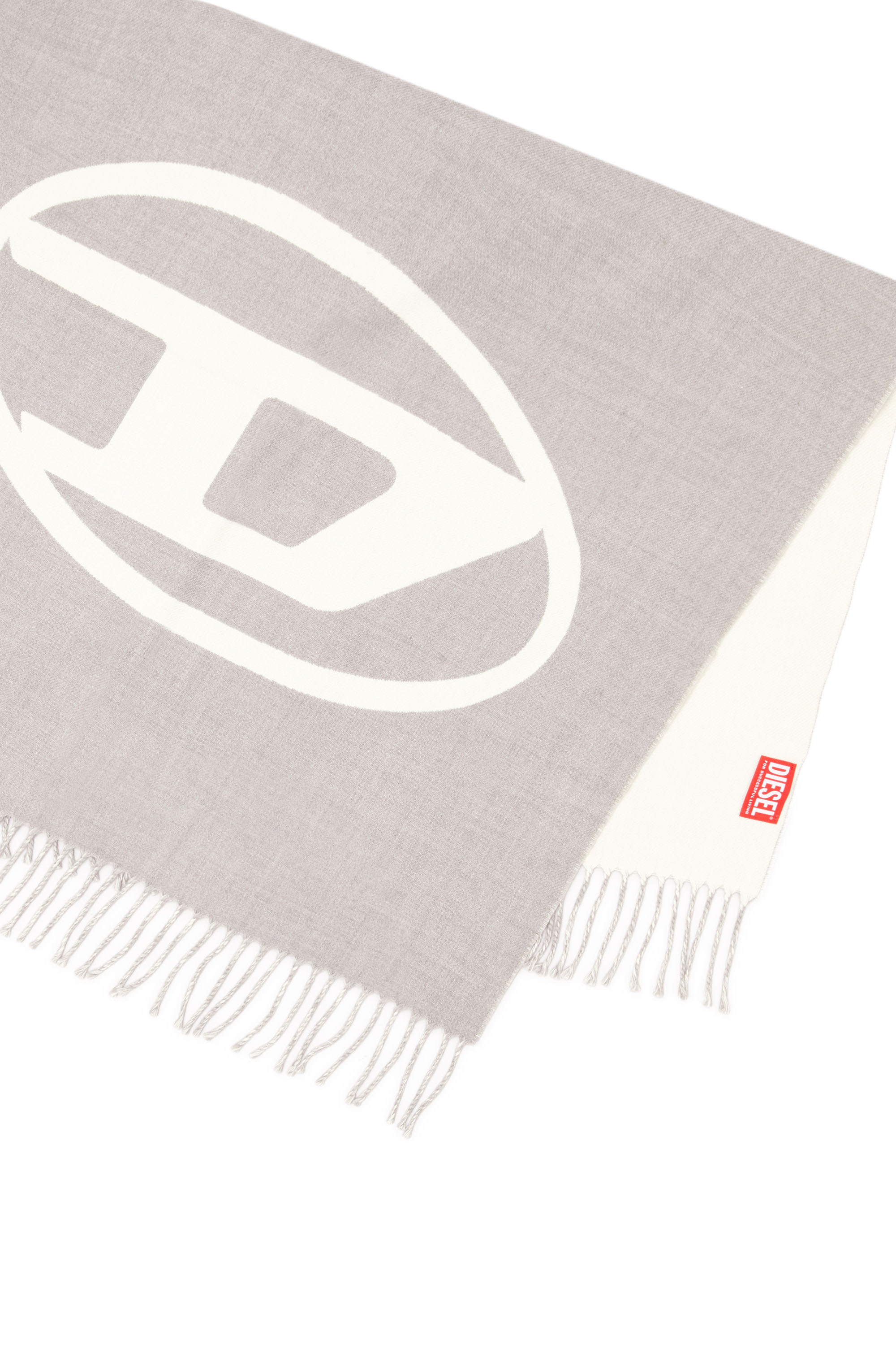 Diesel - S-TEVIE, Man's Reversible two tone wool scarf in White/Grey - 3