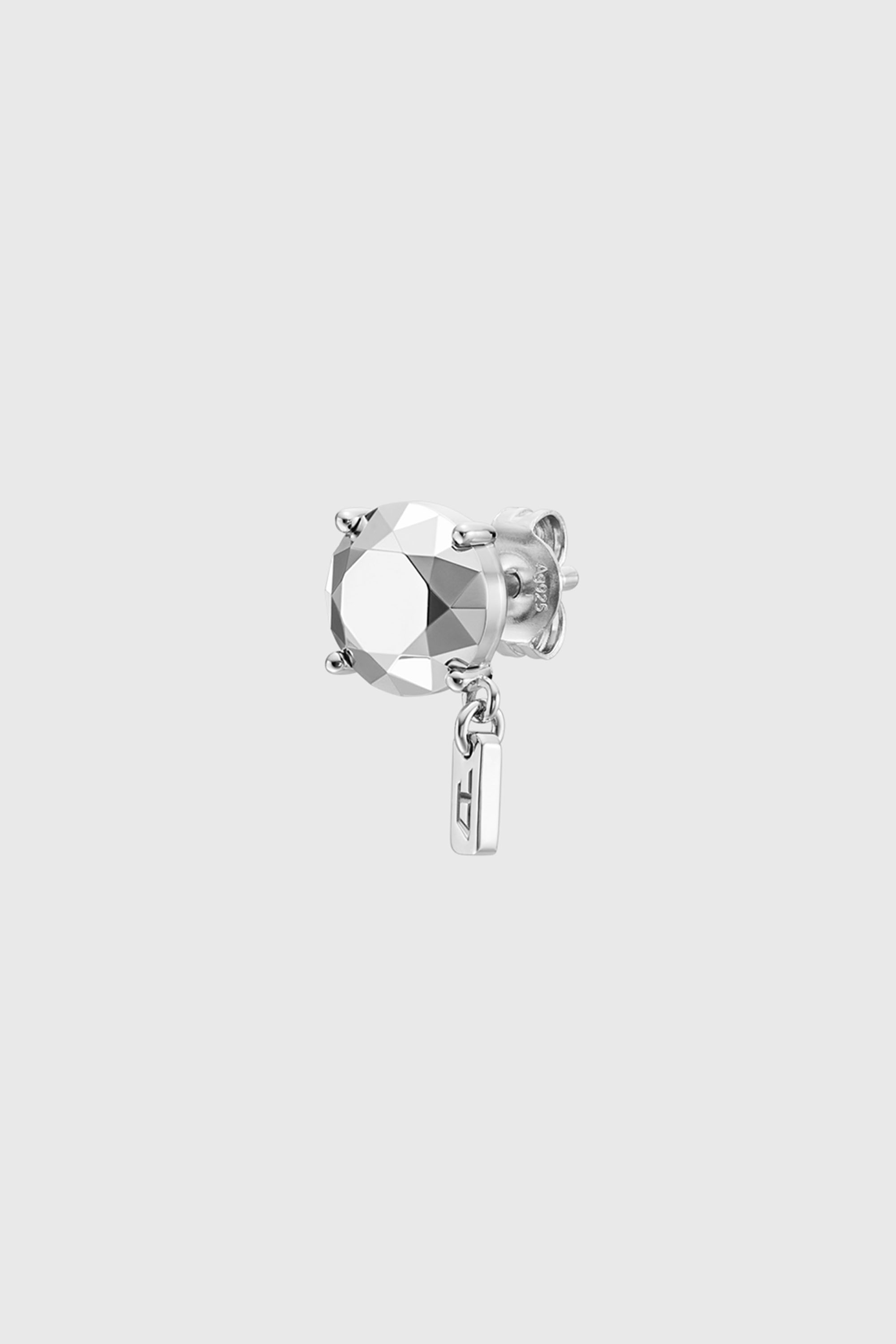 Diamond Cut Sterling Silver Stud Earring