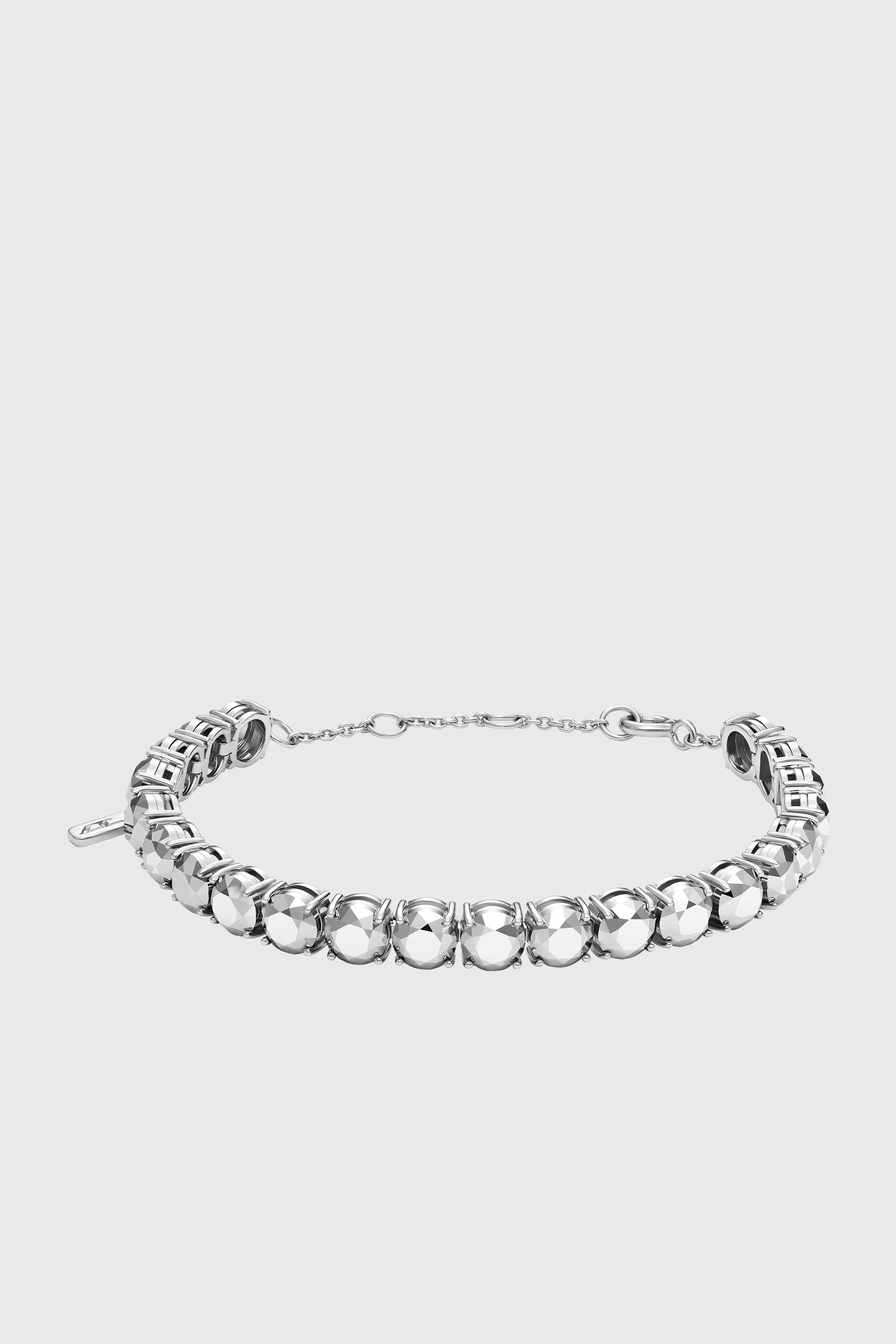 Diesel - DL1354040 STERLING SILVER JEWEL, Unisex's Sterling Silver Diamond Cut Bracelet in Silver - 1