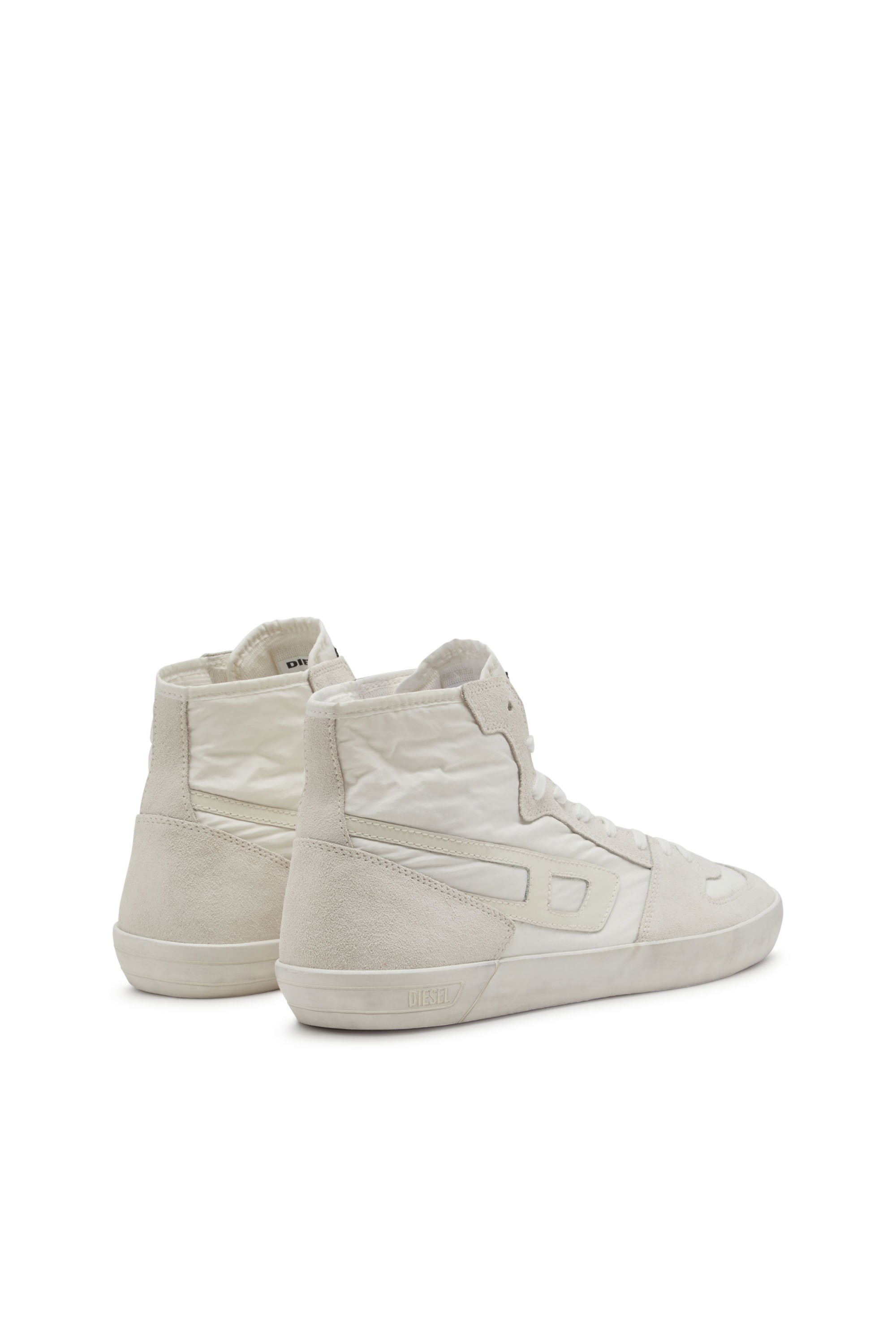 Diesel - S-LEROJI D-1 MID, Man's S-Leroji D-Padded-ripstop and suede high-top sneakers in White - 3