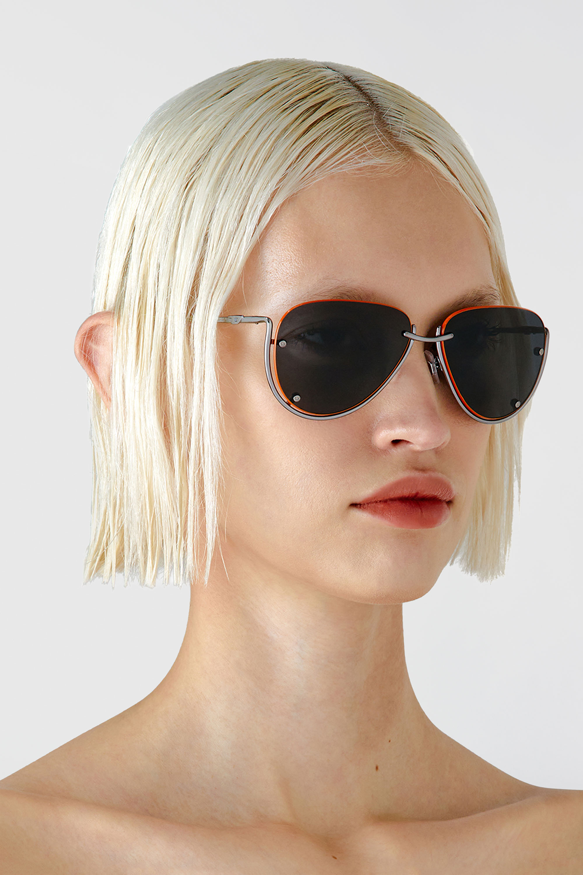 Diesel - 0DL1003, Unisex's Pilot model sunglasses in Black/Orange - 6