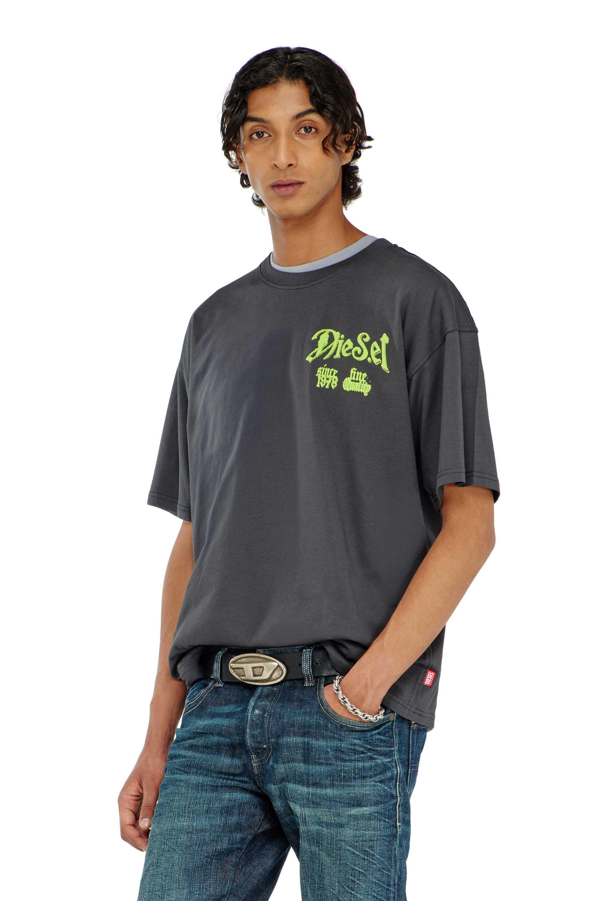 Diesel - T-BOXT-AA2, Man's Cotton T-shirt with flock graphic in null - 1