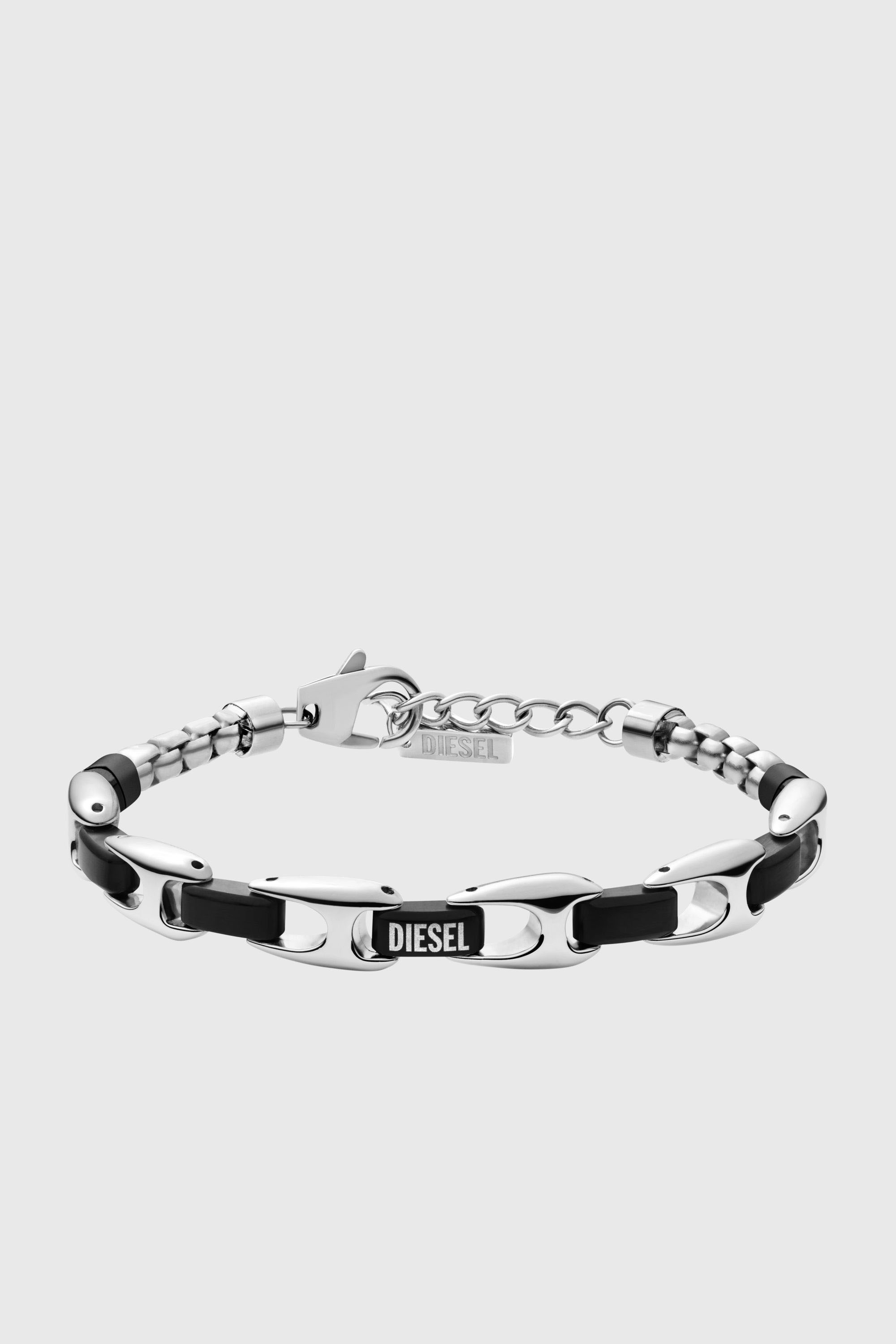 Diesel - DX1634931 JEWELLERY, Unisex's Two-tone stainless steel chain bracelet in Silver/Black - 1