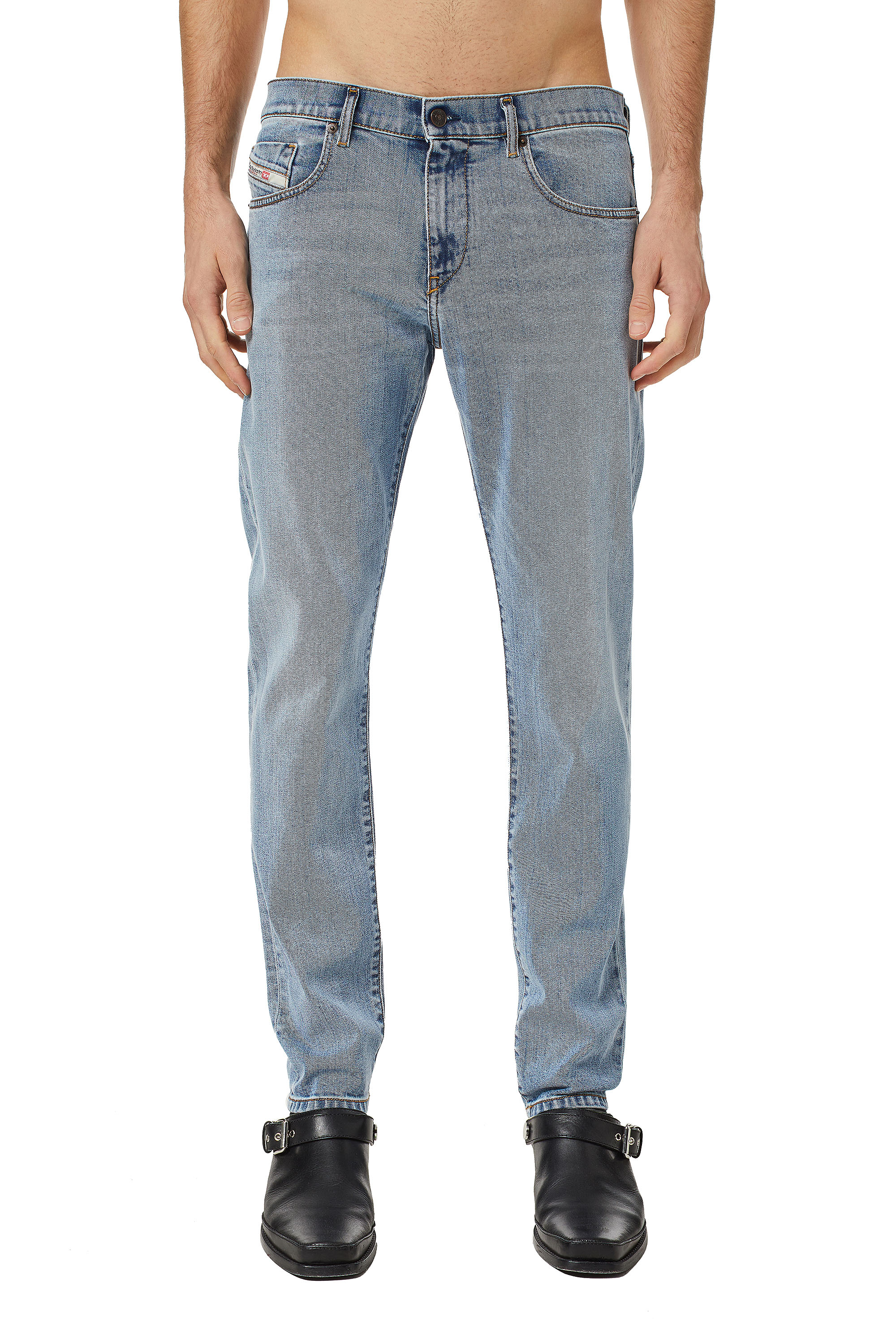Diesel - 2019 D-Strukt 09C62 Slim Jeans, Light Blue - Image 1